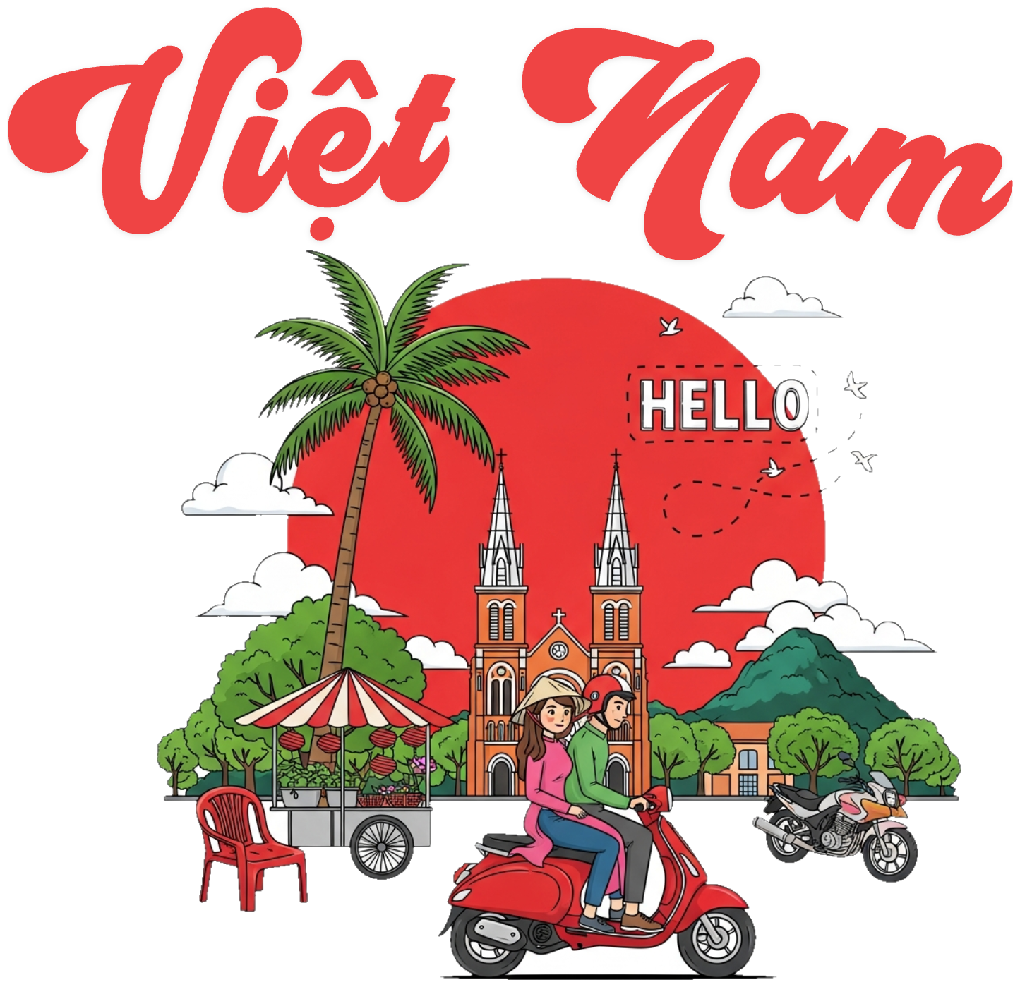 Áo Thun Trắng In Hình Việt Nam Street Style - 010426-14-20-REN