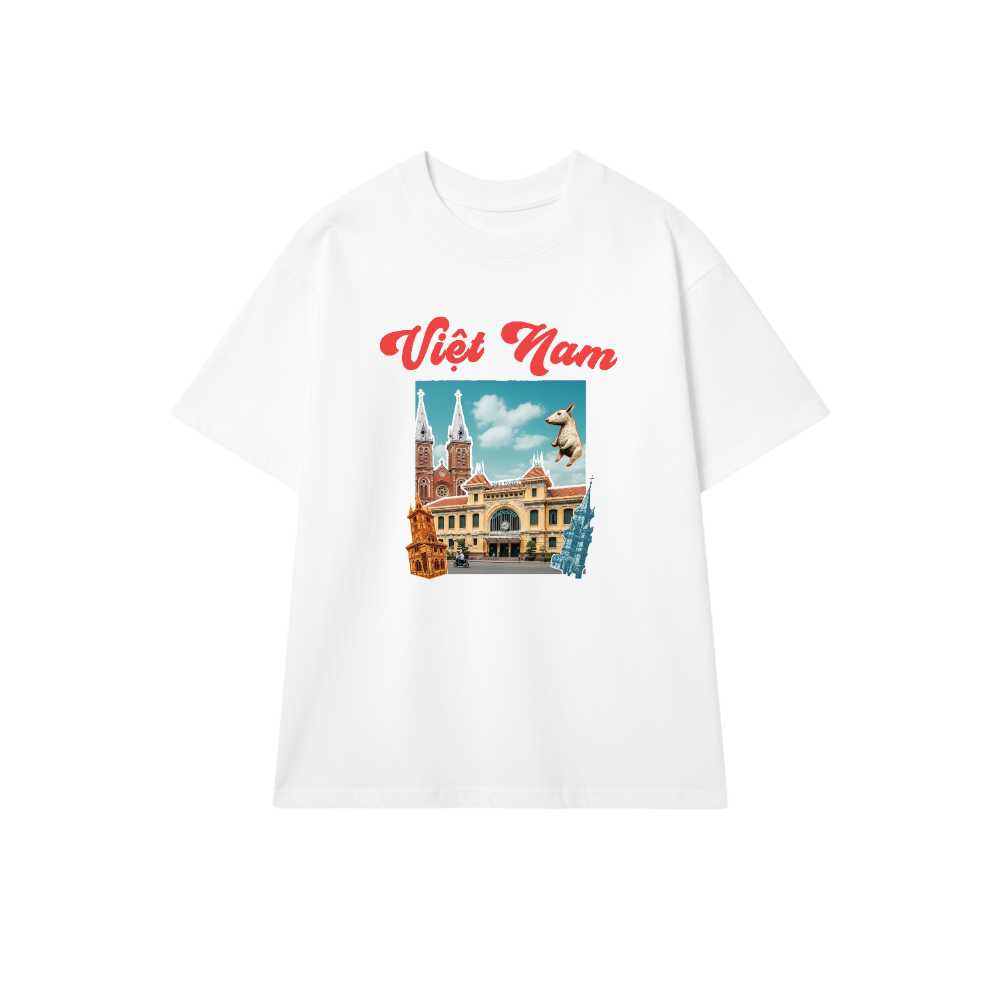 Áo Thun Việt Nam Sài Gòn Retro Độc Đáo Màu Kem - 010426-15-17-RNH