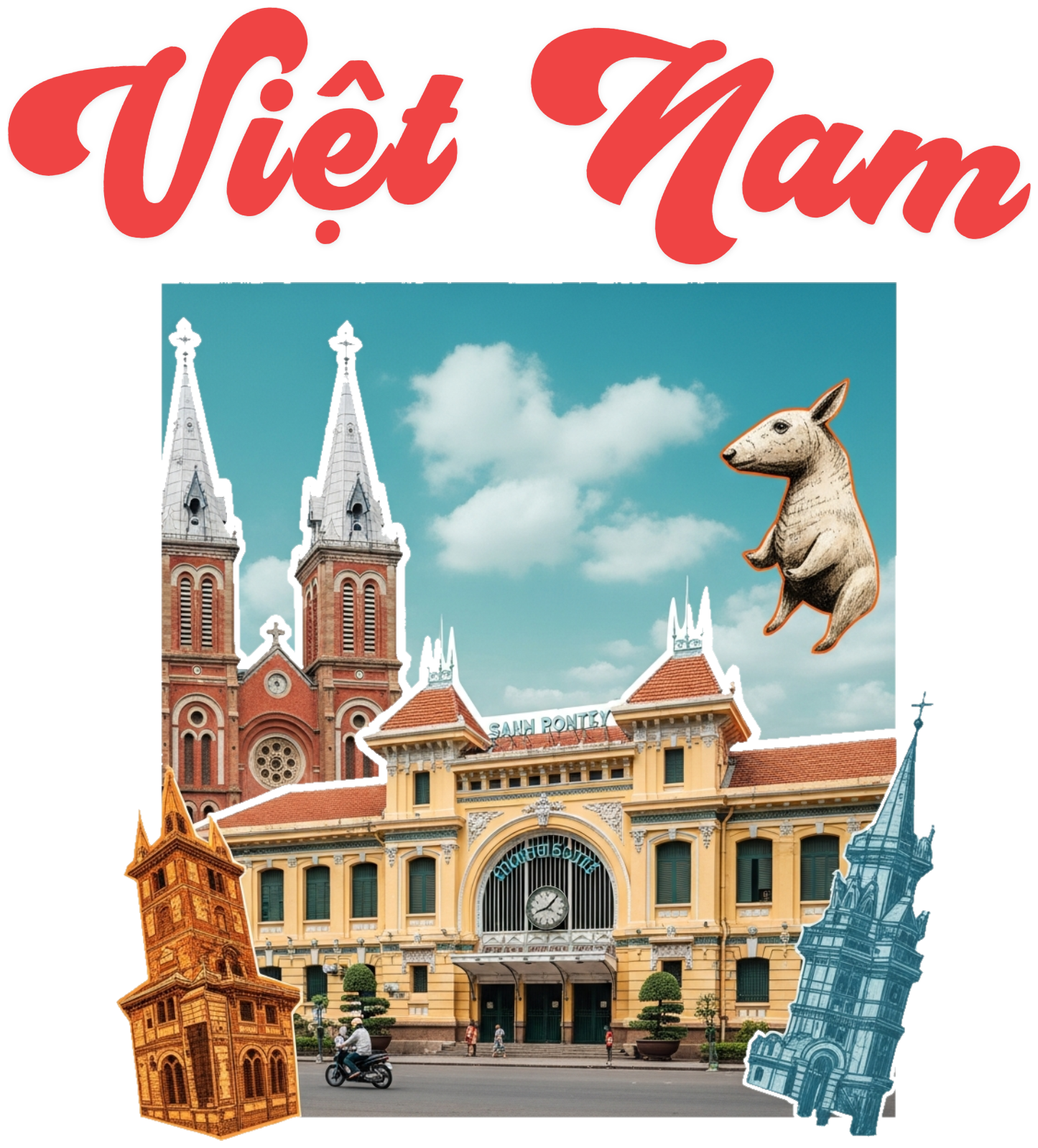 Áo Thun Việt Nam Sài Gòn Retro Độc Đáo Màu Kem - 010426-15-17-RNH