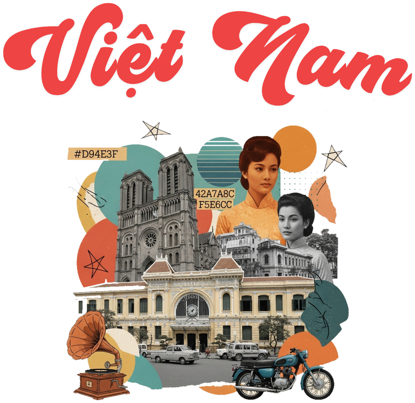 Áo Thun Trắng Việt Nam Saigon Retro Vintage Cao Cấp - 010426-15-32-PPB