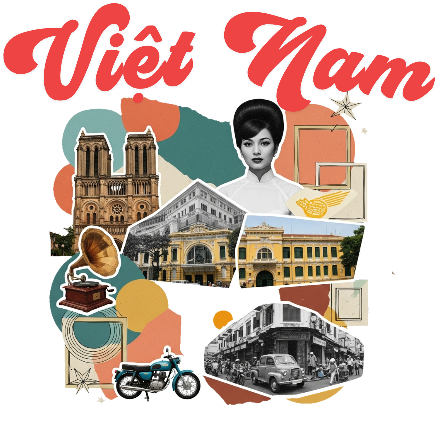 Áo Thun Trắng Việt Nam Phong Cách Saigon Retro Vintage - 010426-15-32-TXJ