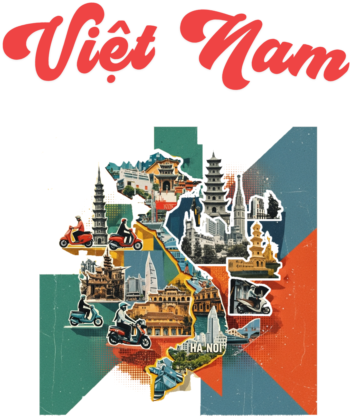 Áo Thun Việt Nam Retro Collage Streetwear Thời Trang - 010426-16-35-UWF