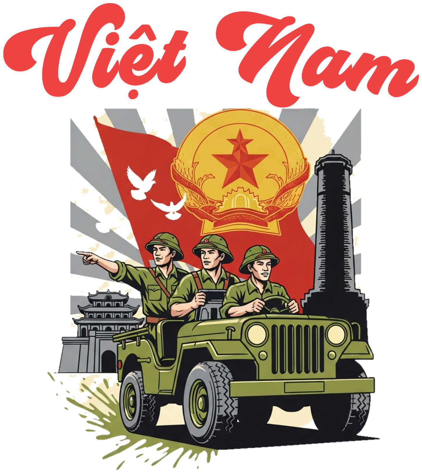 Áo Thun Việt Nam Phong Cách Cổ Động Retro Độc Đáo - 010426-16-50-UVM