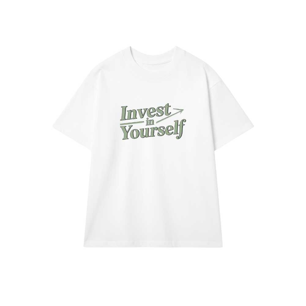 Áo Thun Unisex Trắng Invest in Yourself - Áo Phông Cotton Form Rộng Retro Cực Chất Xu Hướng Streetwear - 010626-13-43-PYH