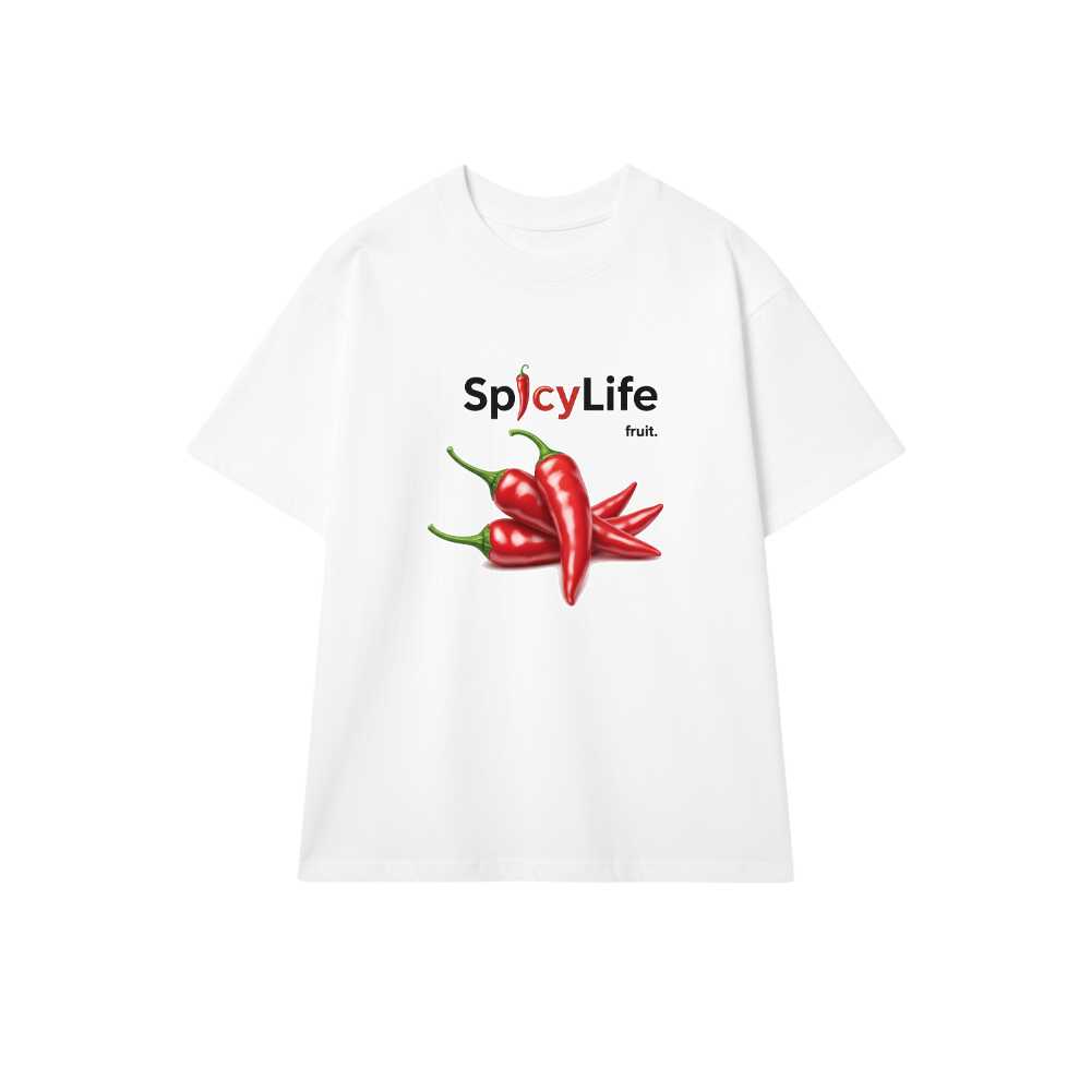 Áo Thun Unisex SpicyLife Họa Tiết Quả Ớt Độc Đáo - Áo Phông Trắng Cotton Form Rộng Xu Hướng Thời Trang 2024 - 010626-14-08-UJB