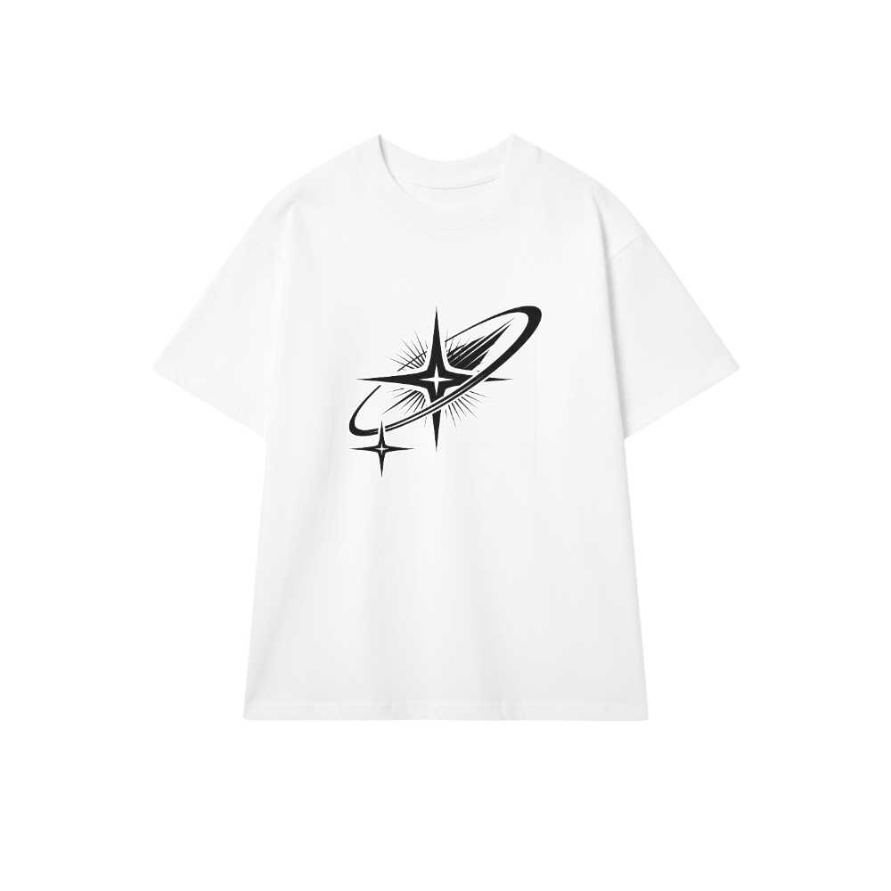Áo Thun Trắng Unisex Oversize Cotton 100% In Hình Ngôi Sao Design Cực Chất Phong Cách Y2K  010626-16-52-NRT