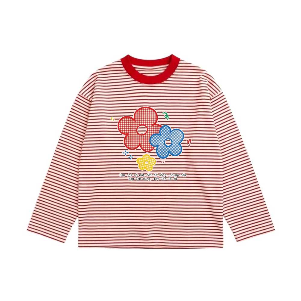 ÁO TAY DÀI UNISEX FORM RỘNG COTTON CAO CẤP IN HOA GINGHAM HÀN QUỐC TRENDY STREETWEAR - 011026-09-02-DWC