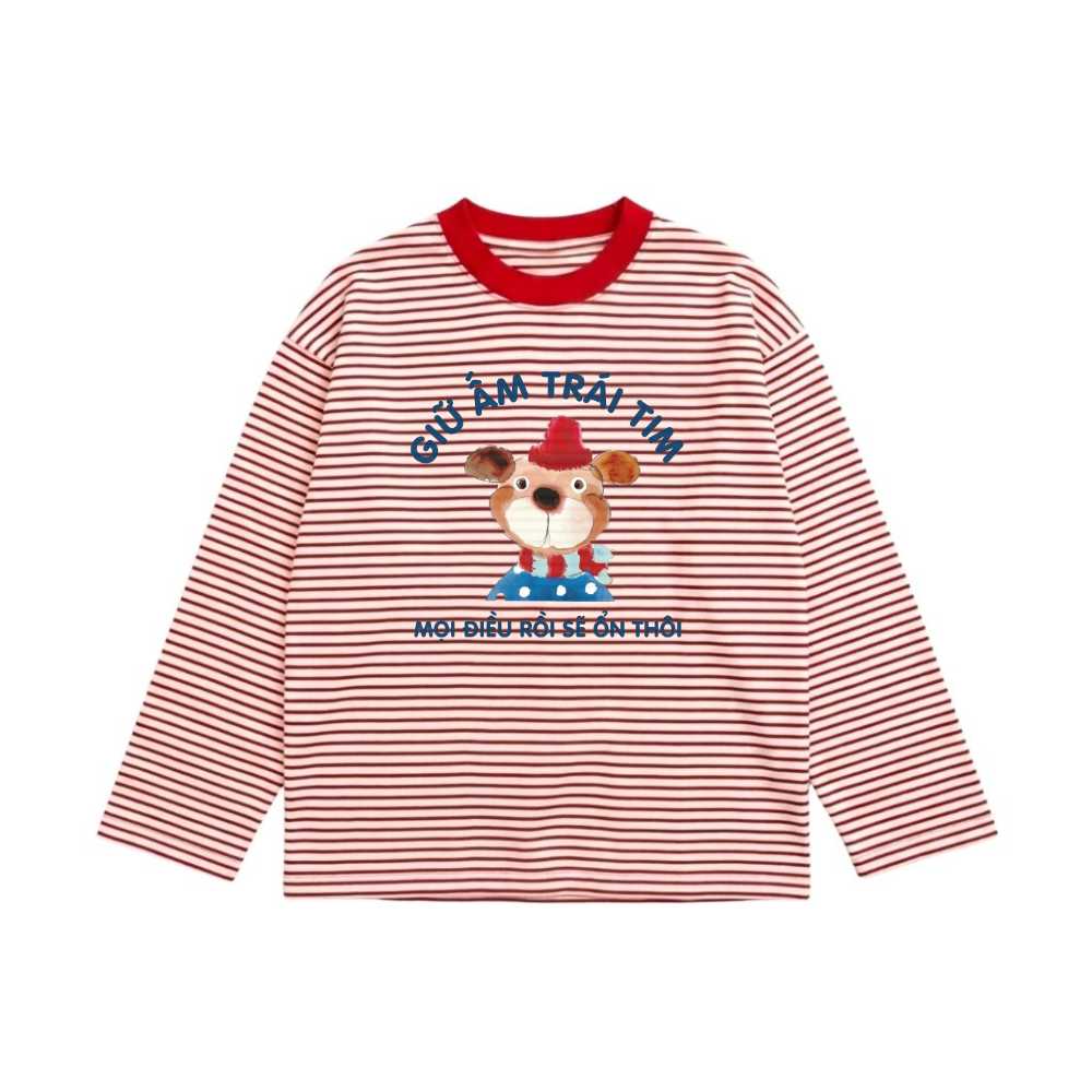 Áo Thun Tay Dài Unisex Form Rộng Cotton In Hình Gấu Healing Ulzzang Local Brand - 011026-09-13-WJW