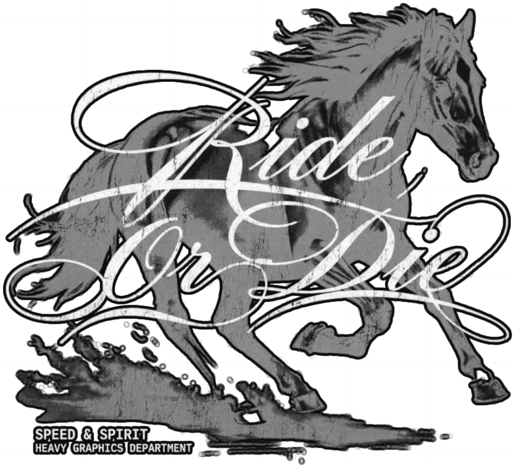 Áo Thun Tay Dài Ride Or Die Hình Ngựa Chicano Streetwear Form Rộng Local Brand Unisex - 011026-10-14-KVQ