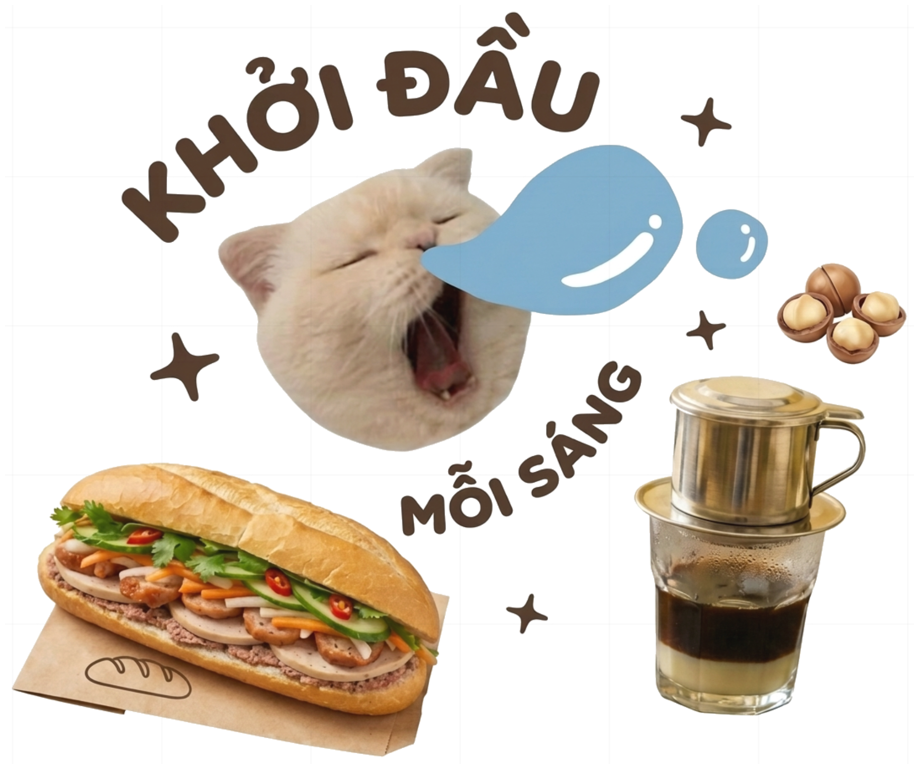 Áo Thun Mèo Ngáp Cà Phê Bánh Mì Unisex Form Rộng Streetwear Graphic Tee vietnam.yo - 011026-14-10-PKH
