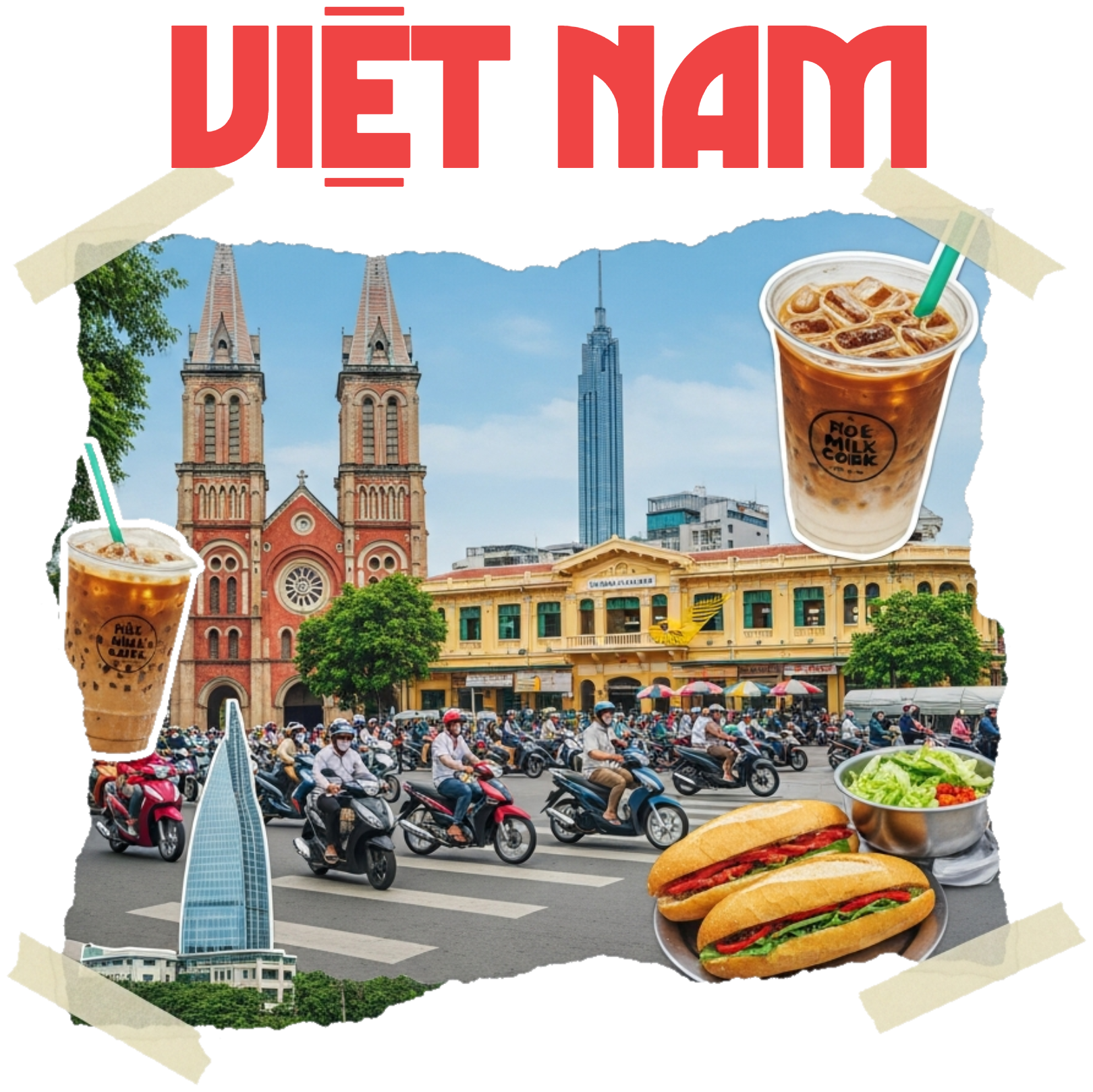 Áo Thun Màu Kem In Hình Sài Gòn Việt Nam - 020426-14-54-KLQ