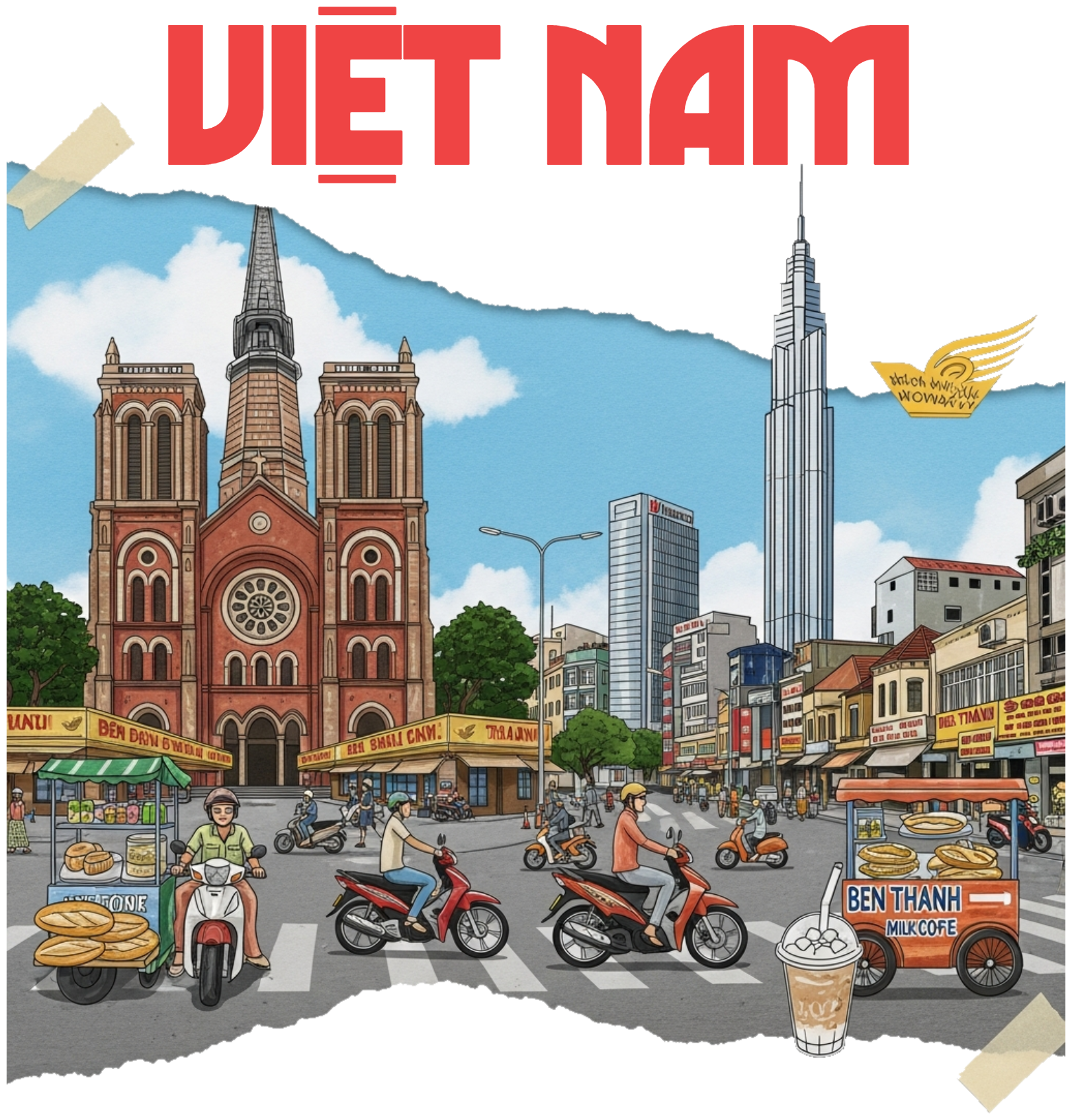 Áo Thun Kem Sài Gòn Việt Nam Art Collage Vintage - 020426-14-54-YCT