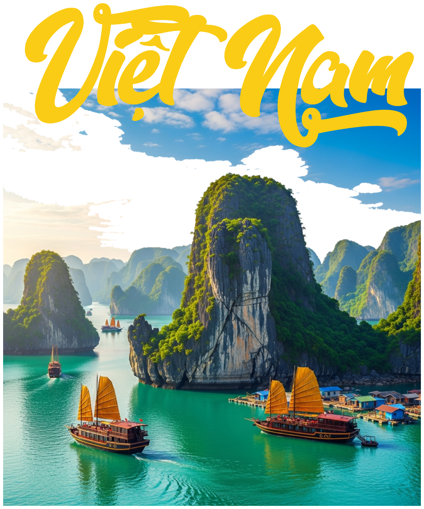 Áo Thun Việt Nam Thiết Kế Vịnh Hạ Long Cao Cấp - 020426-15-28-LZJ