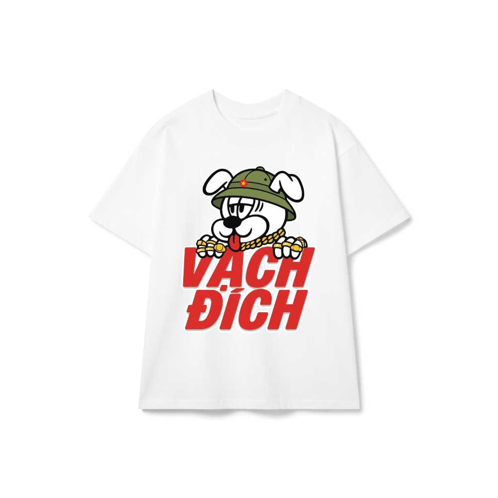 Áo Thun Bulldog Mũ Cối Vạch Đích Unisex Oversize Streetwear Graphic Tee vietnam.yo - 021026-14-21-DRA
