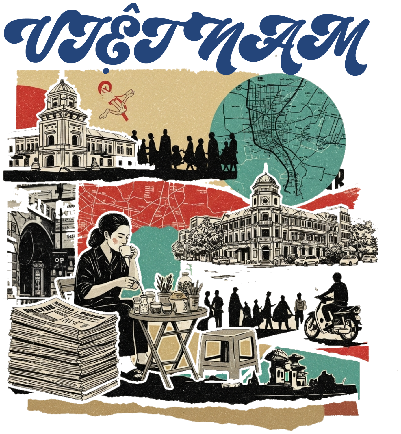 Áo Thun Trắng In Hình Vintage Saigon Việt Nam - 030426-14-36-HWH