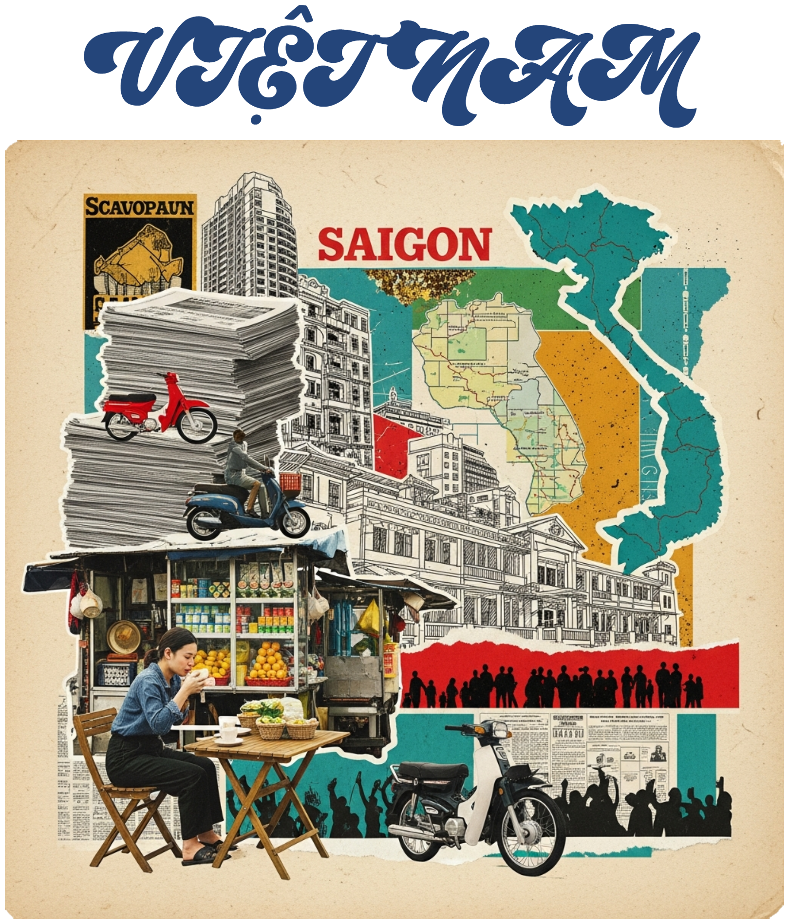 Áo Thun Trắng Vintage Saigon Việt Nam Nghệ Thuật - 030426-14-36-SYQ