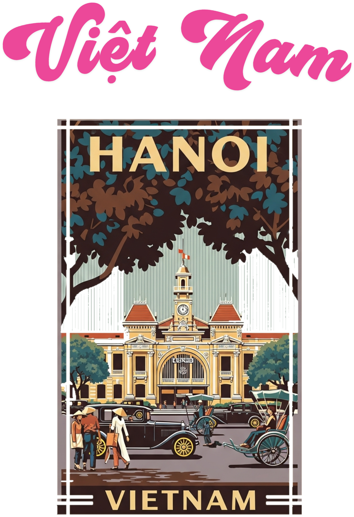 Áo Thun Hanoi Việt Nam Phong Cách Retro Vintage - 030426-15-14-FZI