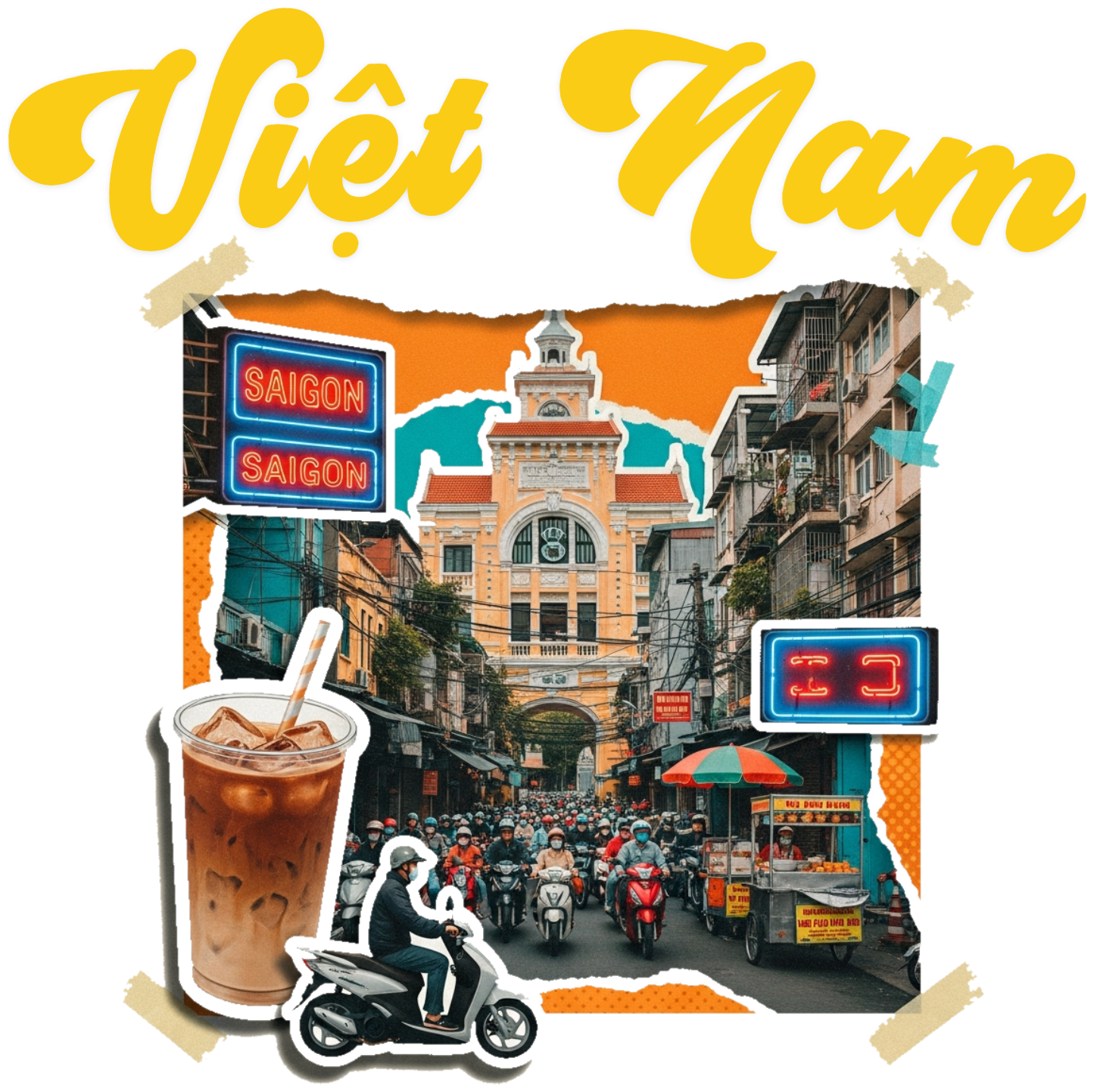 Áo Thun Trắng Việt Nam Streetwear Saigon Vintage - 030426-15-59-BJA