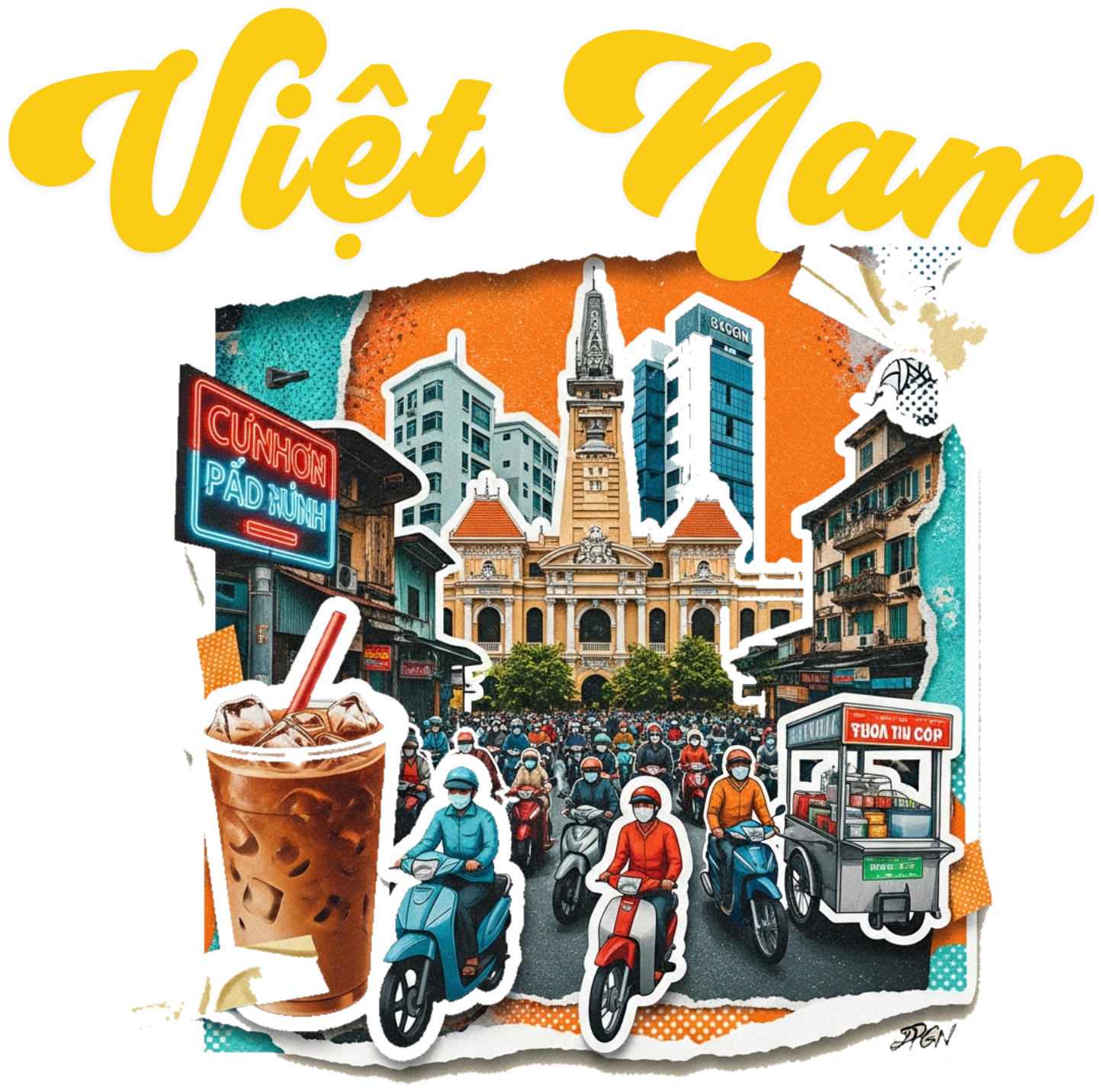 Áo Thun Trắng Việt Nam Streetwear Saigon Vintage - 030426-15-59-DFY