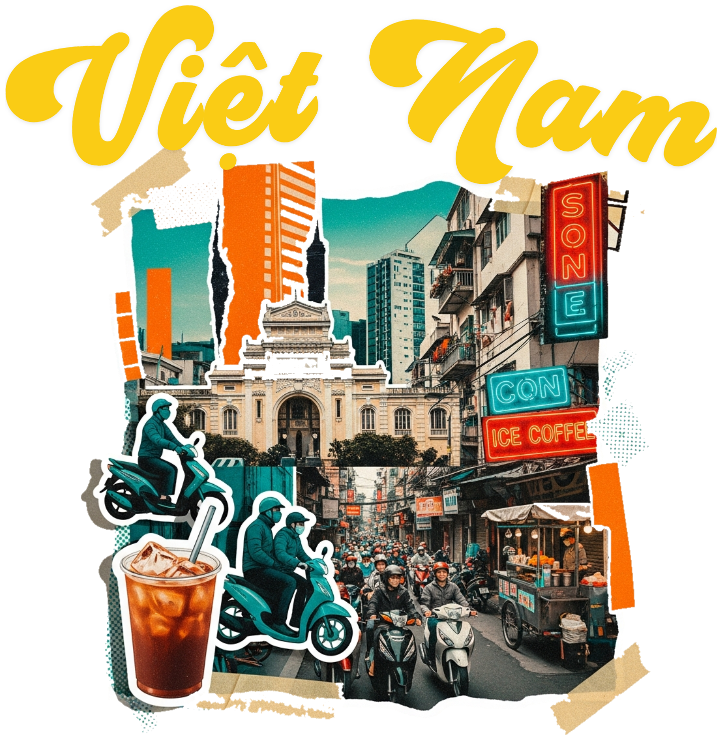 Áo Thun Trắng In Hình Việt Nam Streetwear Vintage - 030426-15-59-EAJ