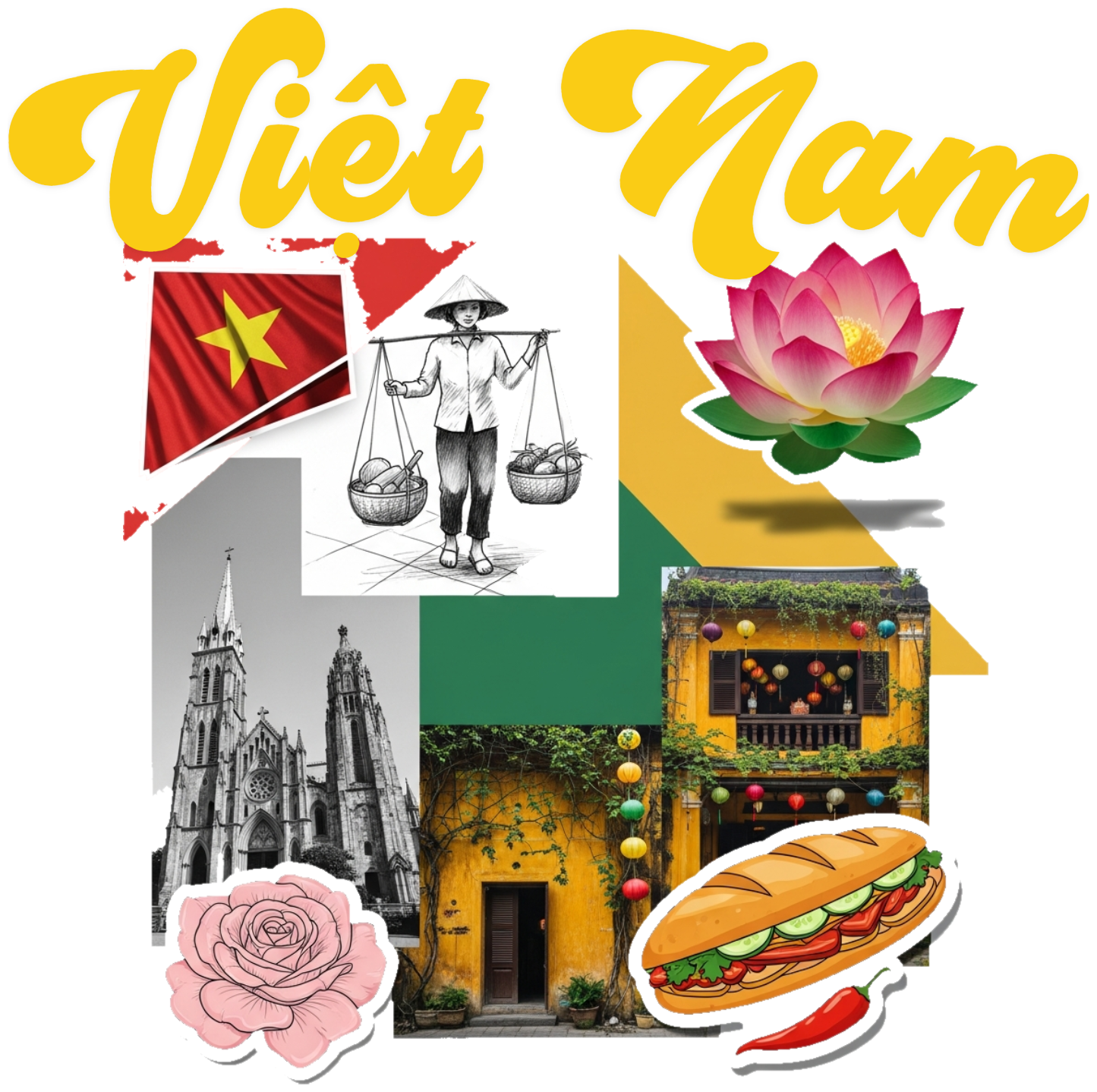 Áo Thun Việt Nam Phong Cách Nghệ Thuật Collage - 030426-16-38-JGA