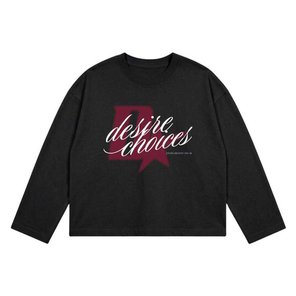 Áo Dài Tay Streetwear Unisex In Chữ Desire Choices Phong Cách Neo-Y2K Thời Trang Cao Cấp - 031026-10-22-WIJ