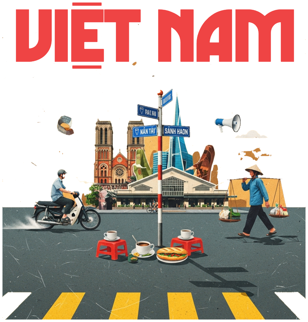 Áo Thun Kem Thiết Kế Collage Sài Gòn Việt Nam - 040426-10-34-MAV