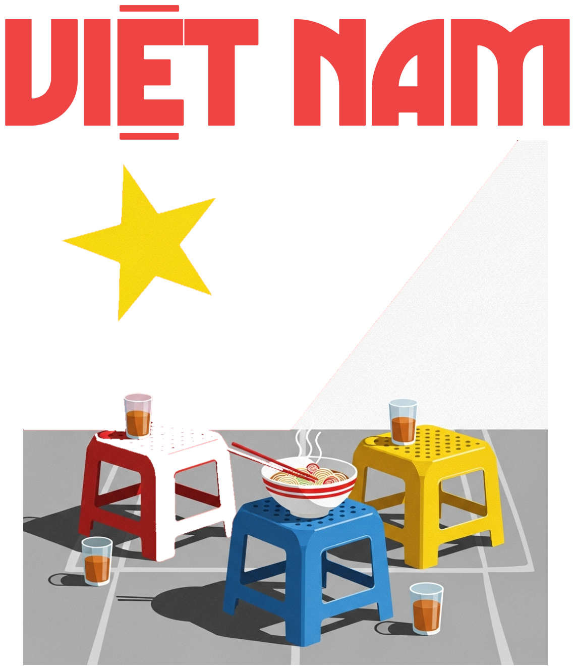 Áo Thun Màu Kem In Hình Street Food Việt Nam Hiện Đại - 040426-10-48-CUD
