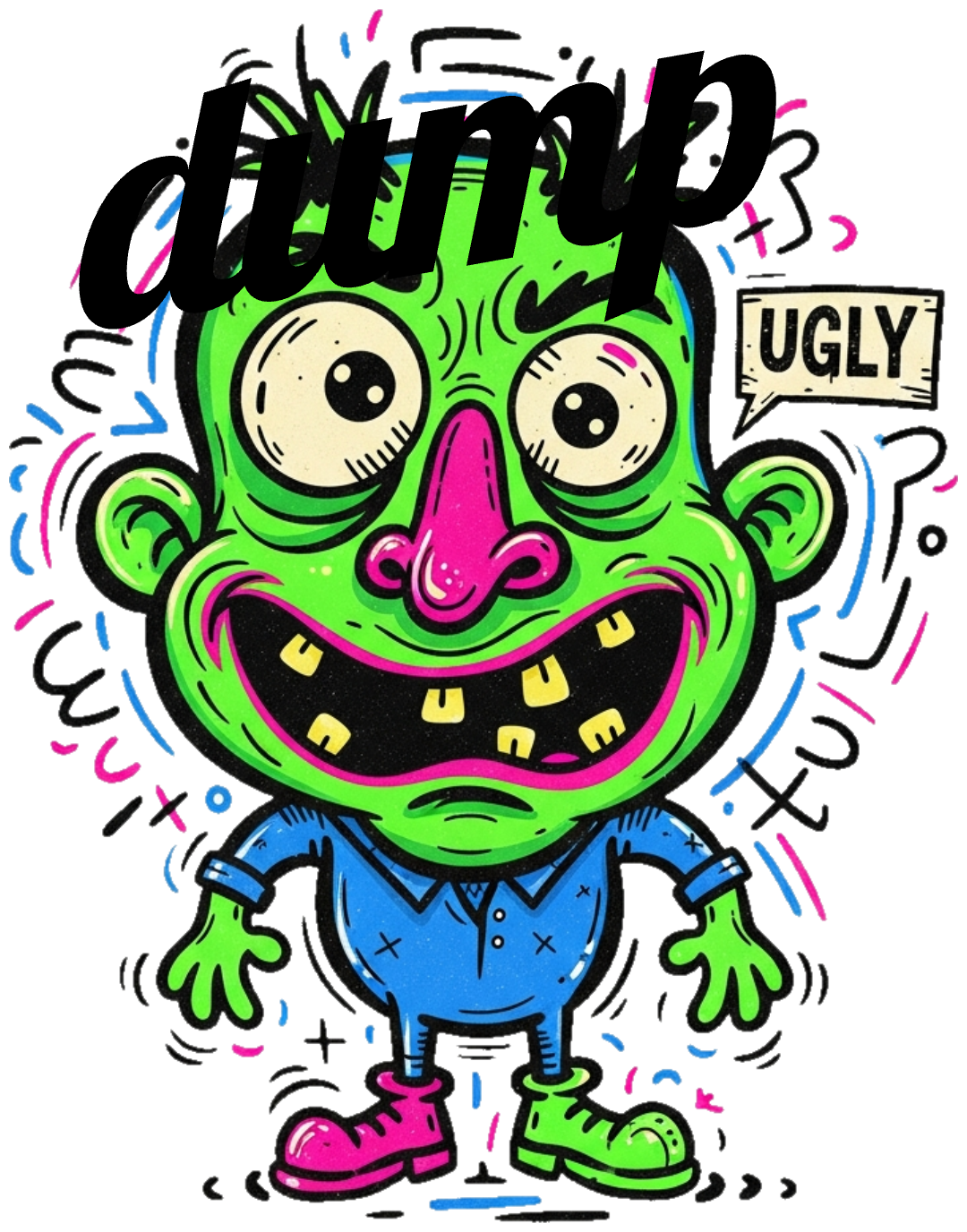 Áo Thun Màu Kem Slogan Dump Phong Cách Cartoon Độc Lạ - 040426-11-05-TEZ