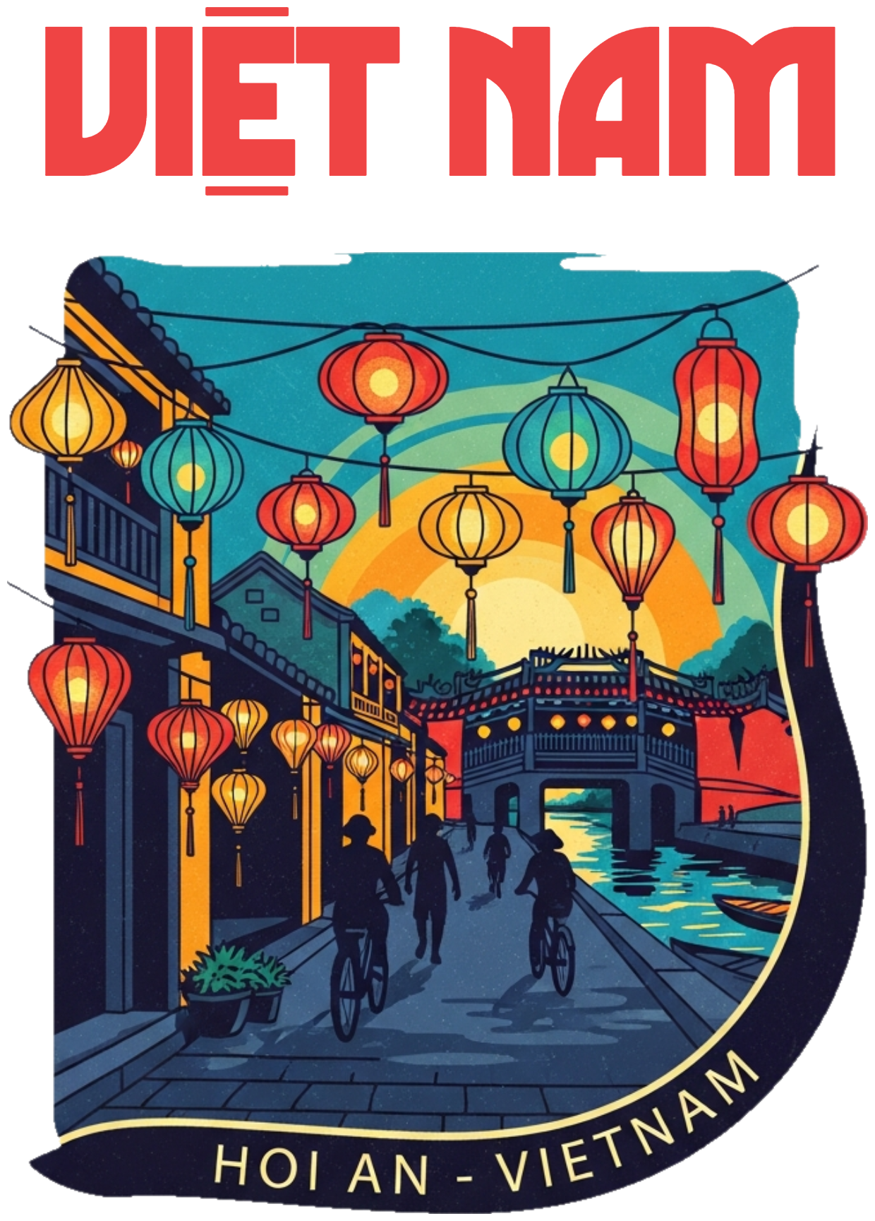 Áo Thun Trắng In Hình Việt Nam Hội An Cao Cấp - 040426-11-38-GNR