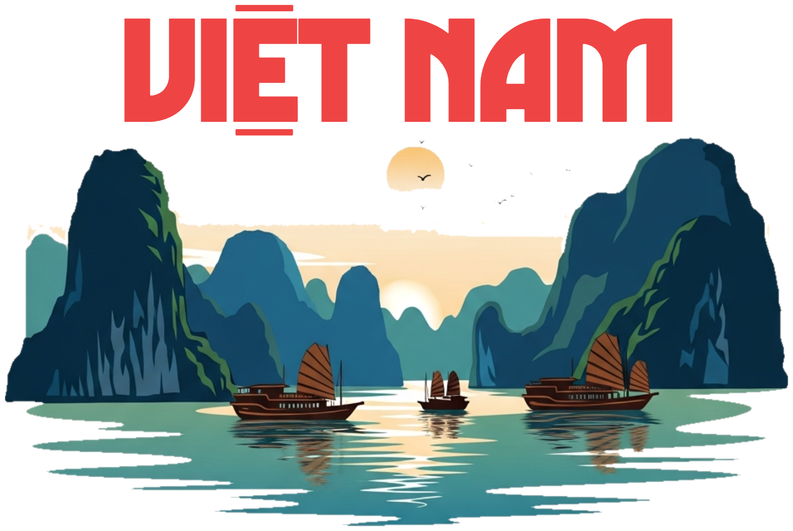 Áo Thun Trắng In Hình Vịnh Hạ Long Việt Nam Đẹp - 040426-11-38-WZG