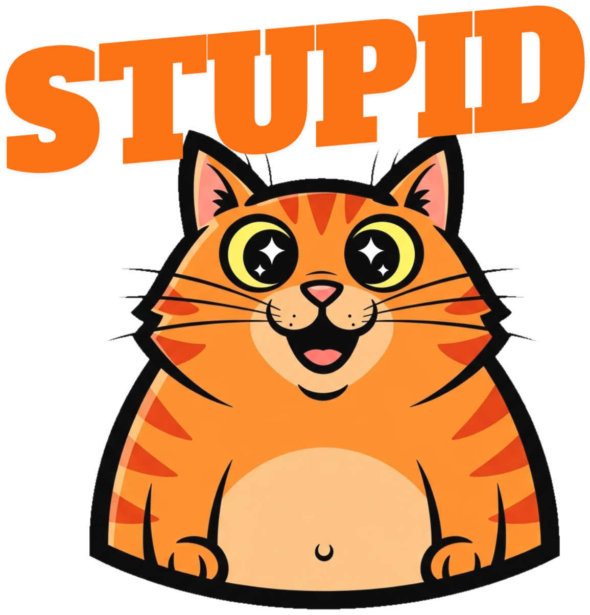 Áo Thun Màu Kem In Hình Mèo Béo Stupid Cá Tính - 040426-12-50-CJN