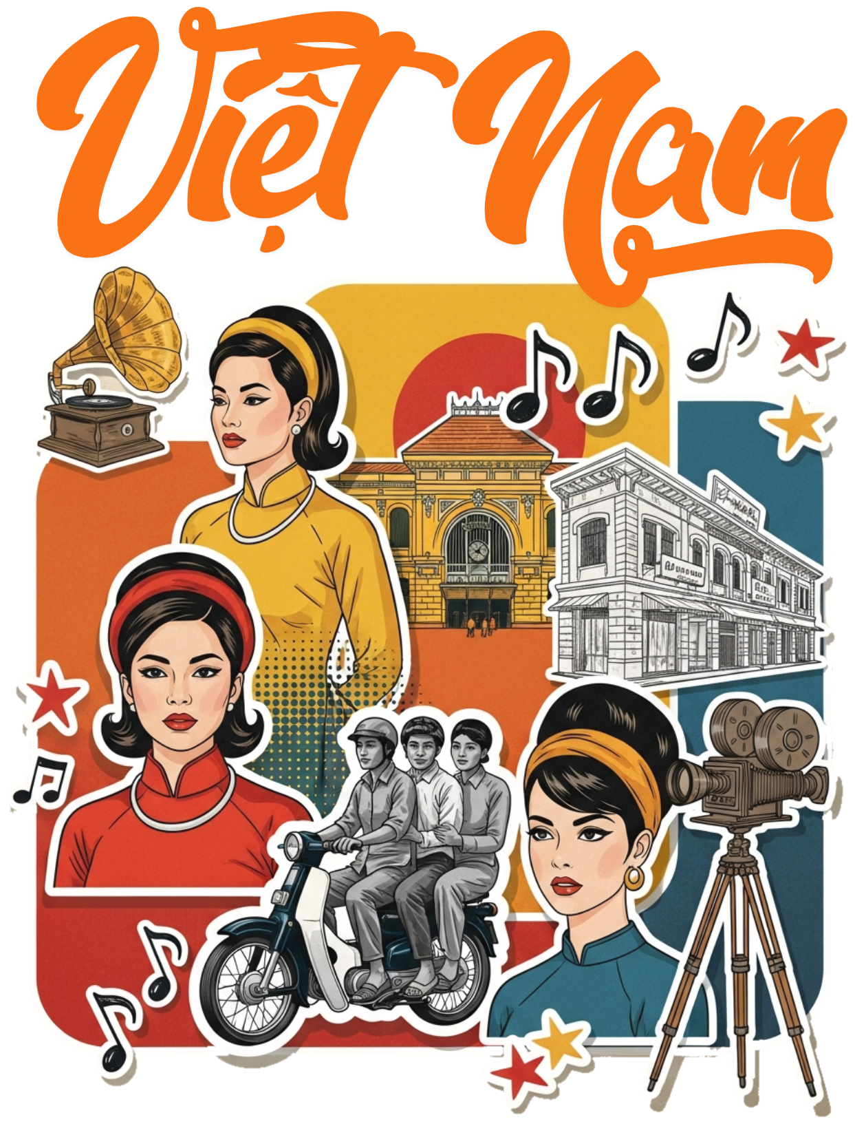 Áo Thun Kem Việt Nam Retro Pop Art Sài Gòn - 040426-14-34-ZUF