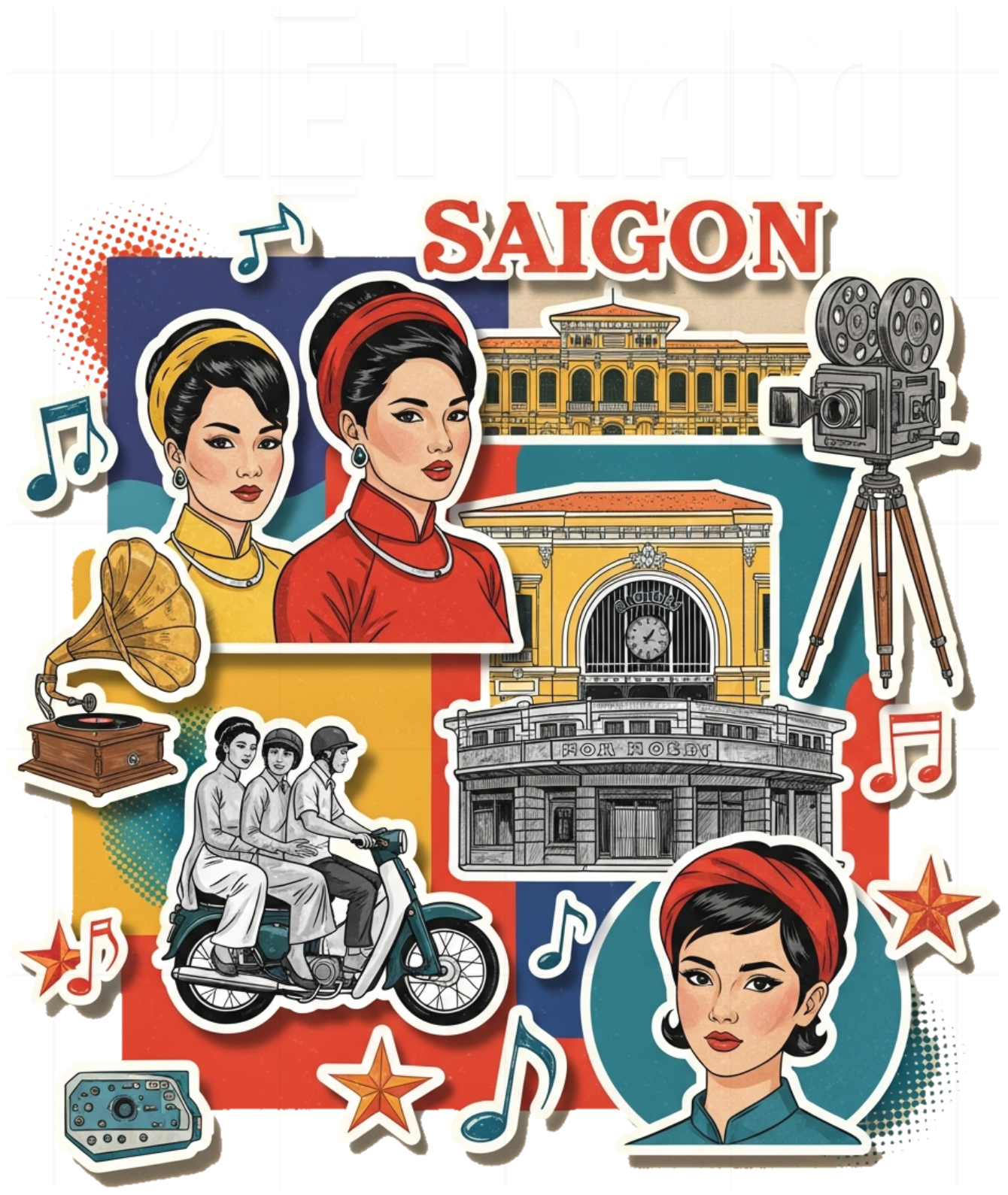 Áo Thun Việt Nam Phong Cách Retro Saigon Pop Art - 040426-14-39-GKS