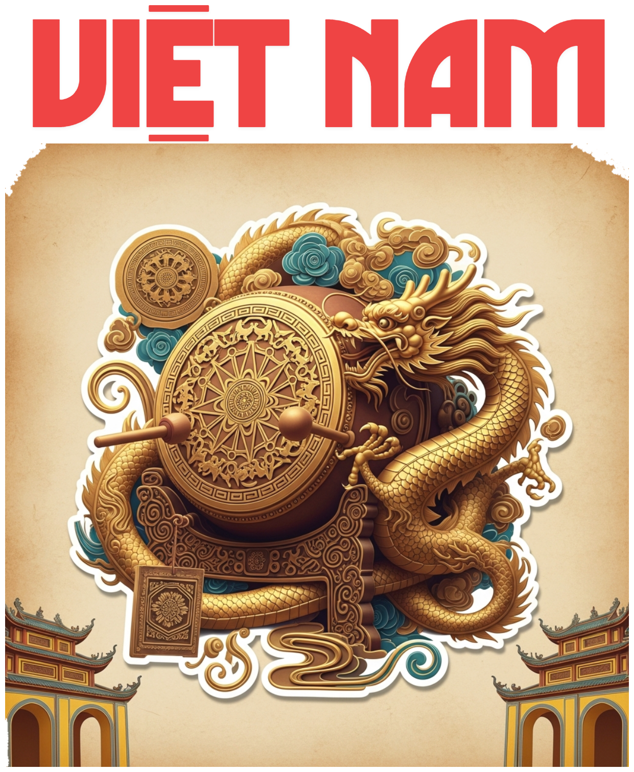 Áo Thun Màu Kem In Chữ Việt Nam Nghệ Thuật - 040426-14-57-VSM