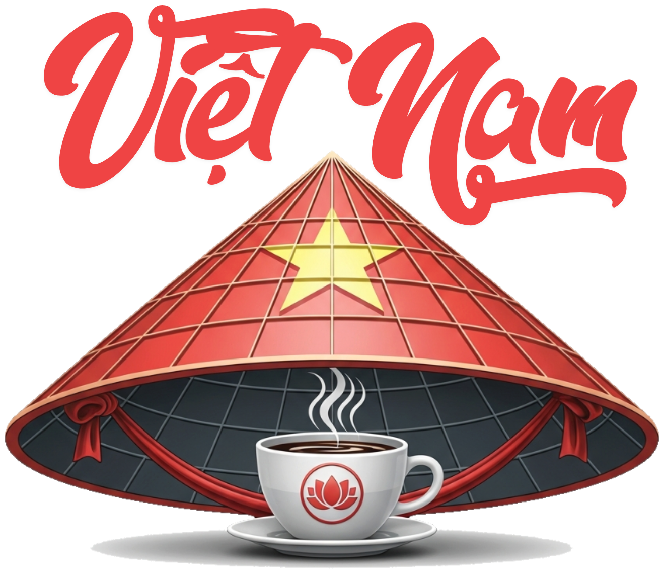 Áo Thun Trắng In Hình Việt Nam 3D Cà Phê Nón Lá - 040426-15-04-QRG