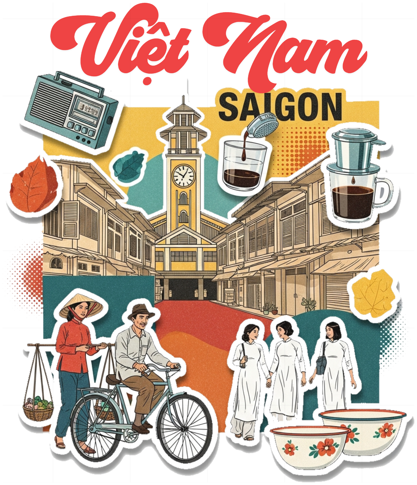 Áo Thun Trắng In Chữ Việt Nam Nghệ Thuật Unisex - 040426-15-20-QSM