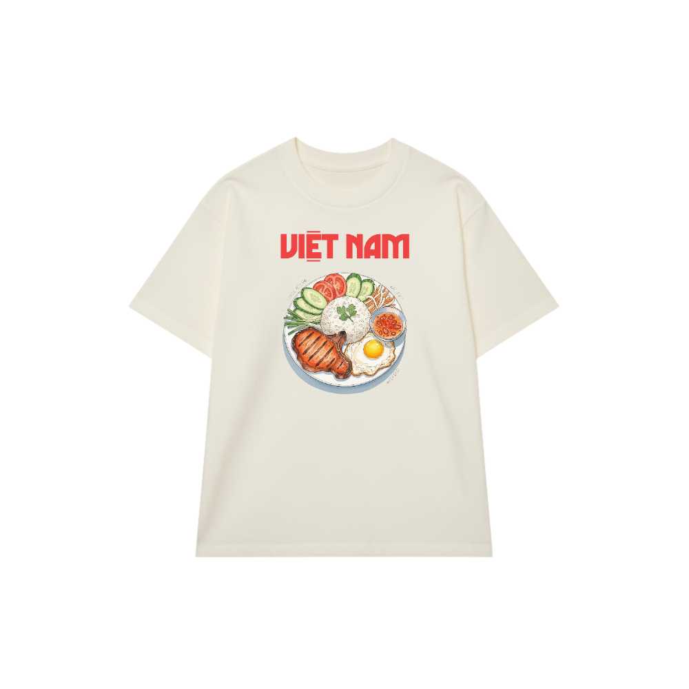 Áo Thun Màu Kem Việt Nam Vintage Street Food - 040426-16-11-QFQ