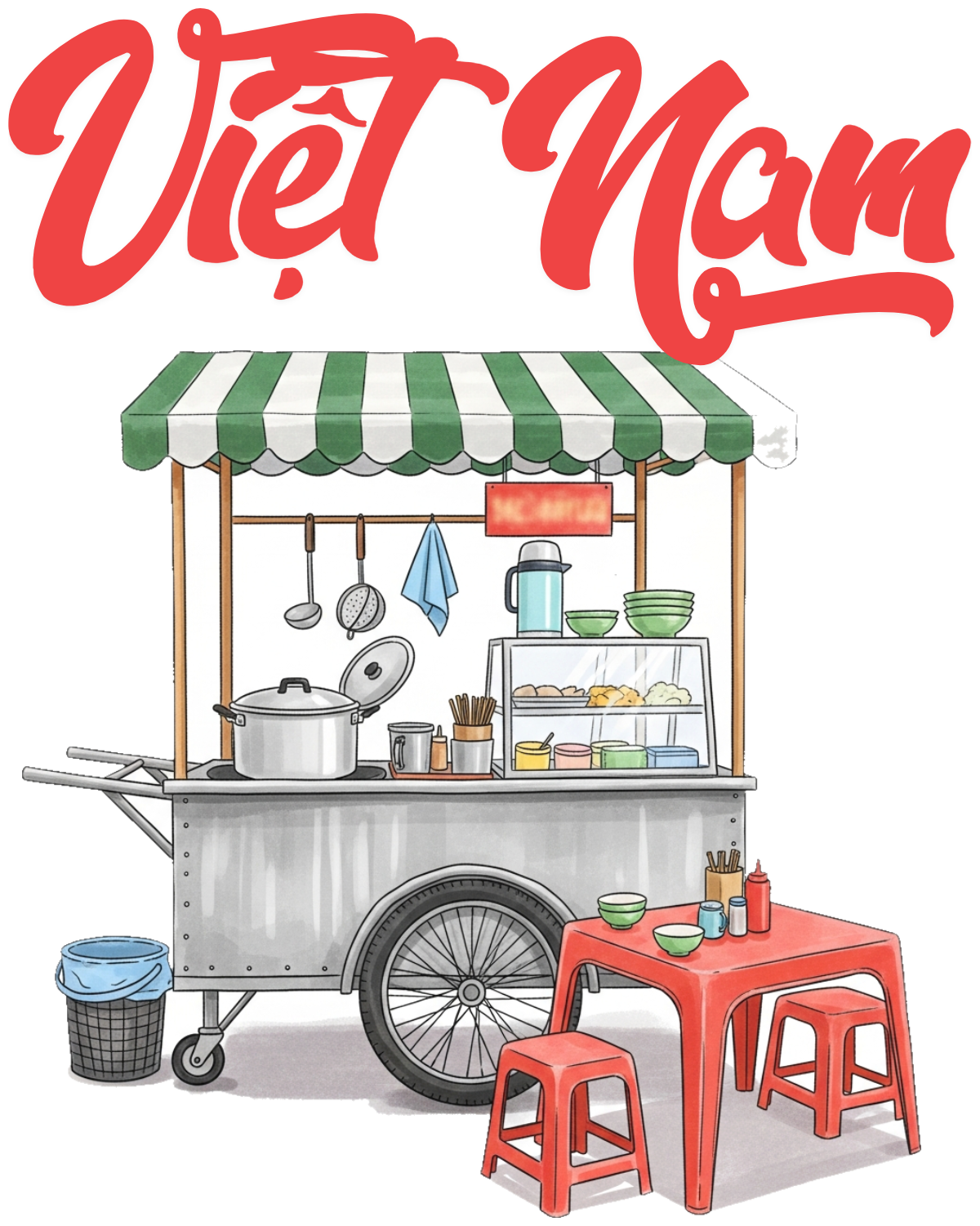 Áo Thun Việt Nam Xe Đẩy Phố Cổ Màu Kem - 040426-16-43-NBM