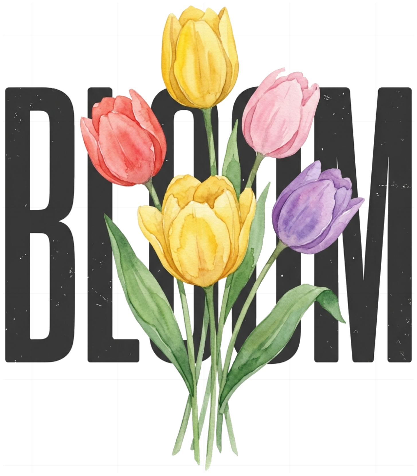 Áo Thun Unisex BLOOM Hoa Tulip Màu Nước Vintage Phông Trắng Cotton Local Brand Streetwear - 040926-21-42-JBF