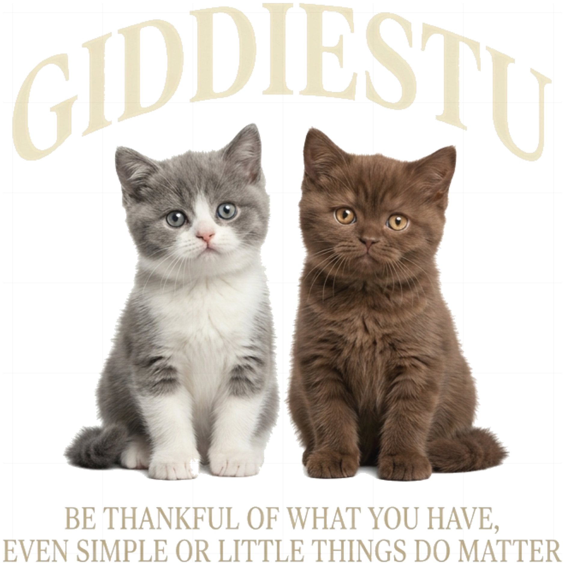 Áo Thun Unisex Giddiestu Kitten Boxy Fit GIDDIE In Hình Tay Lỡ Streetwear Graphic Tee - 050826-11-34-TKB