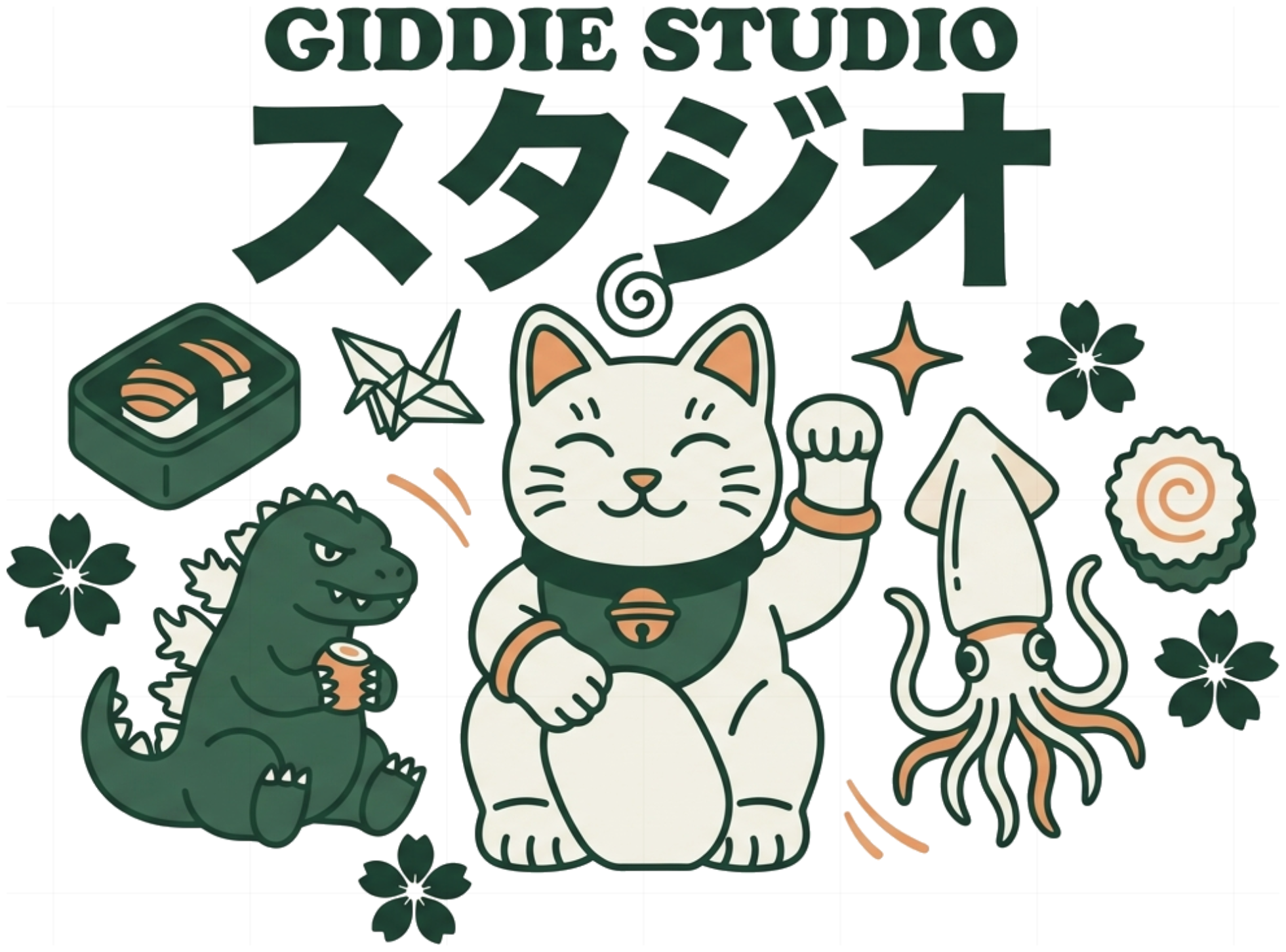 Áo Thun Unisex Neo Tokyo Lucky Cat Boxy Fit GIDDIE In Hình Tay Lỡ Streetwear Graphic Tee - 050826-13-39-ZPN