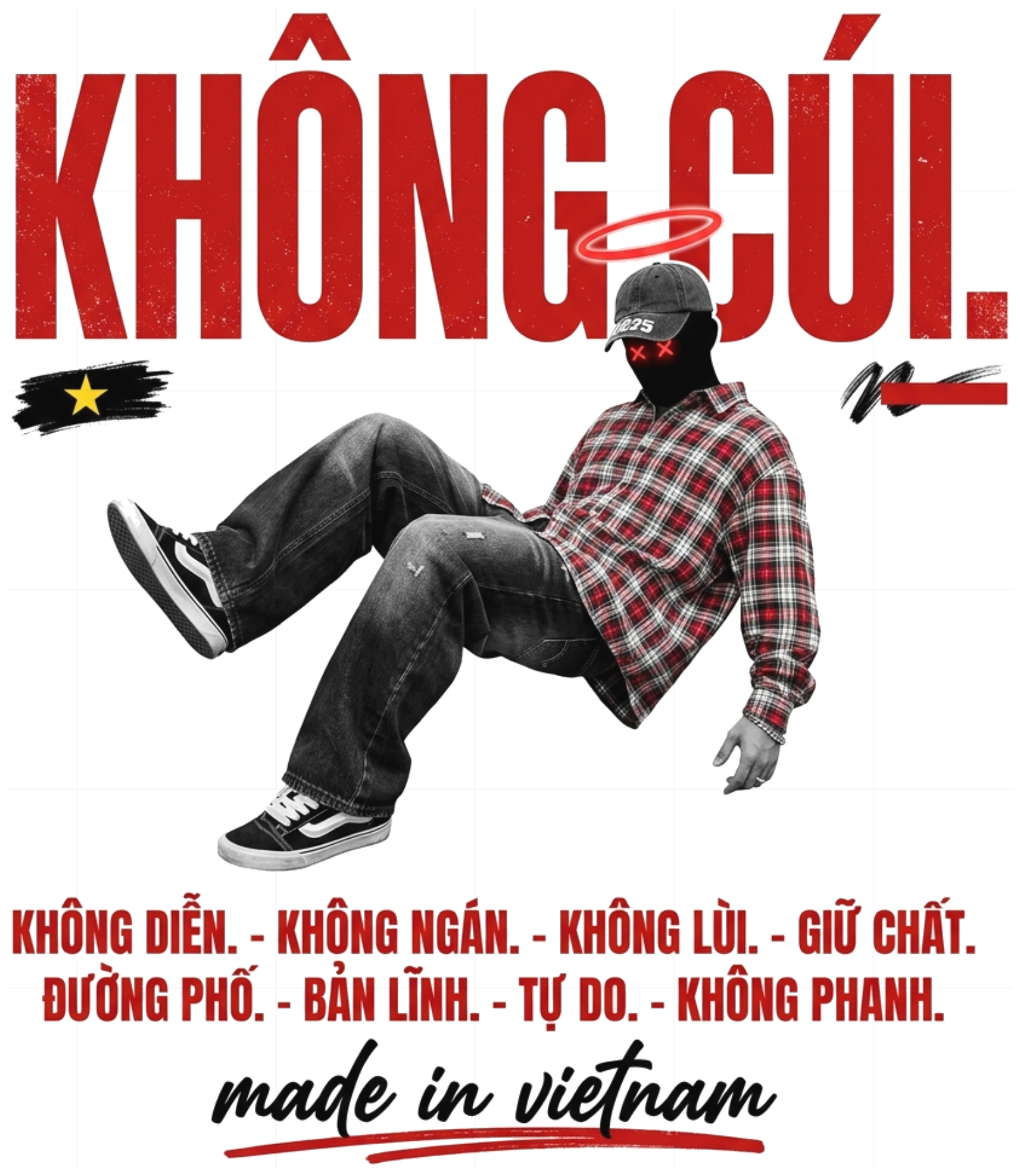 Áo Phông KHÔNG CÚI Streetwear Grunge Cotton Cao Cấp Form Rộng Unisex Local Brand - 050826-13-58-AVG