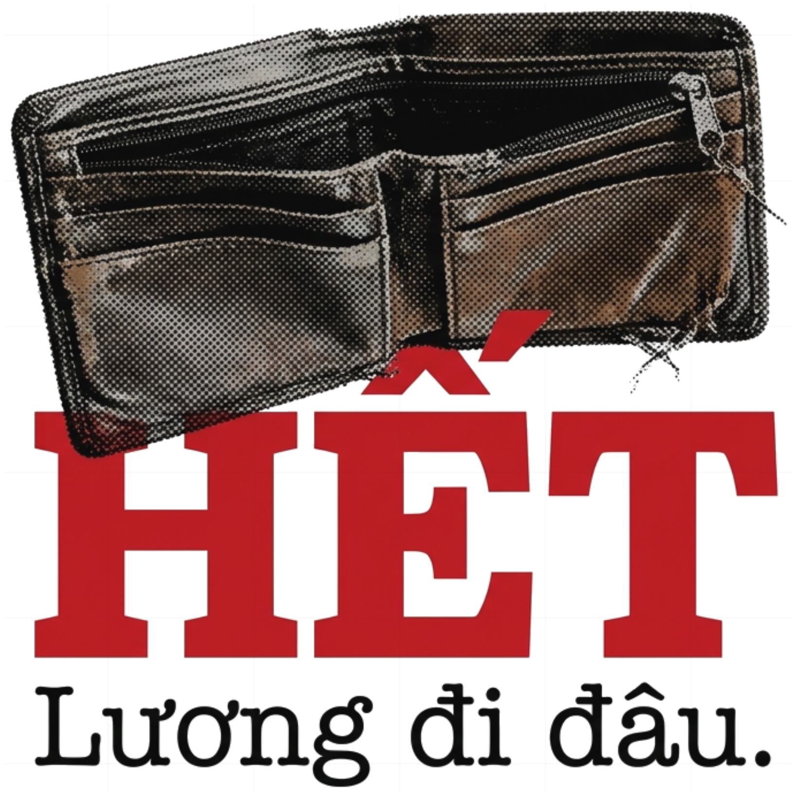 Áo Thun Chữ HẾT Ví Rỗng Lương Đi Đâu Unisex Form Rộng vietnam.yo Cotton Streetwear Độc Đáo - 050826-15-36-GYP
