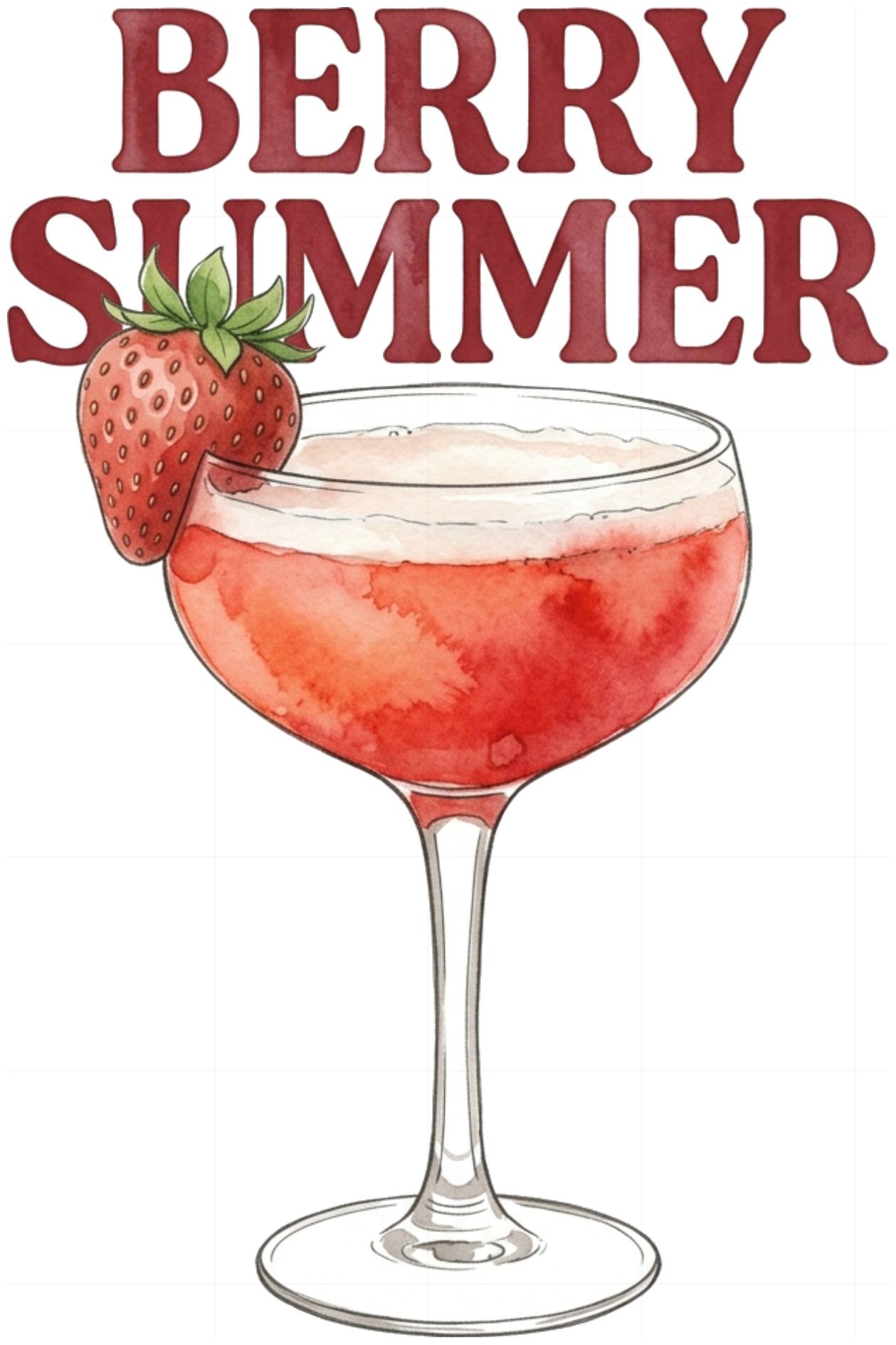 Áo Thun Trắng In Hình Cocktail Dâu Berry Summer Phong Cách Vintage Unisex Cotton Co Giãn - 050826-16-29-WWZ