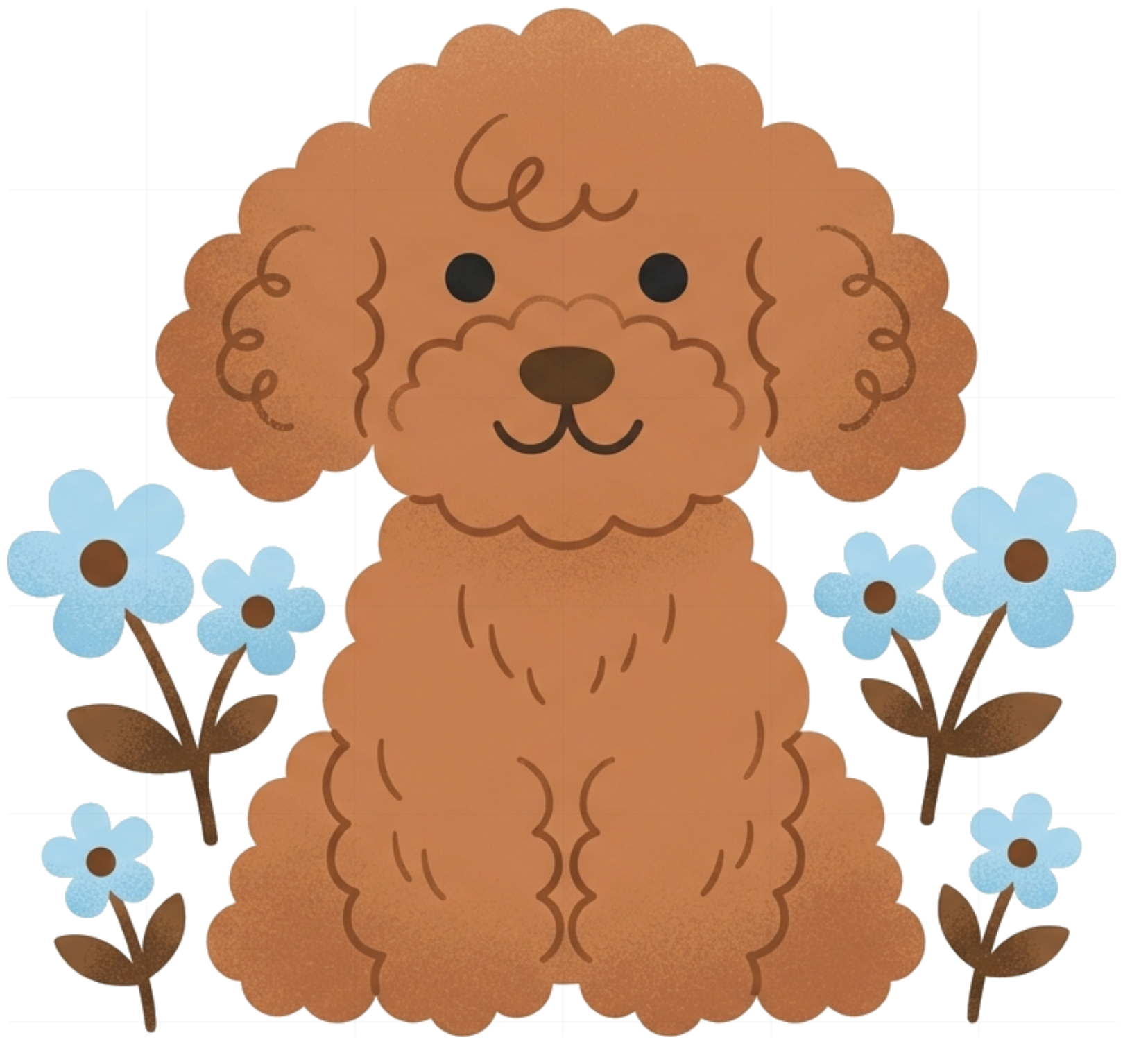 Áo thun trẻ em Poodle VNXK HAMCHOI Trắng cotton co giãn dáng basic Poodle Flower Tee - 050826-16-37-YPI