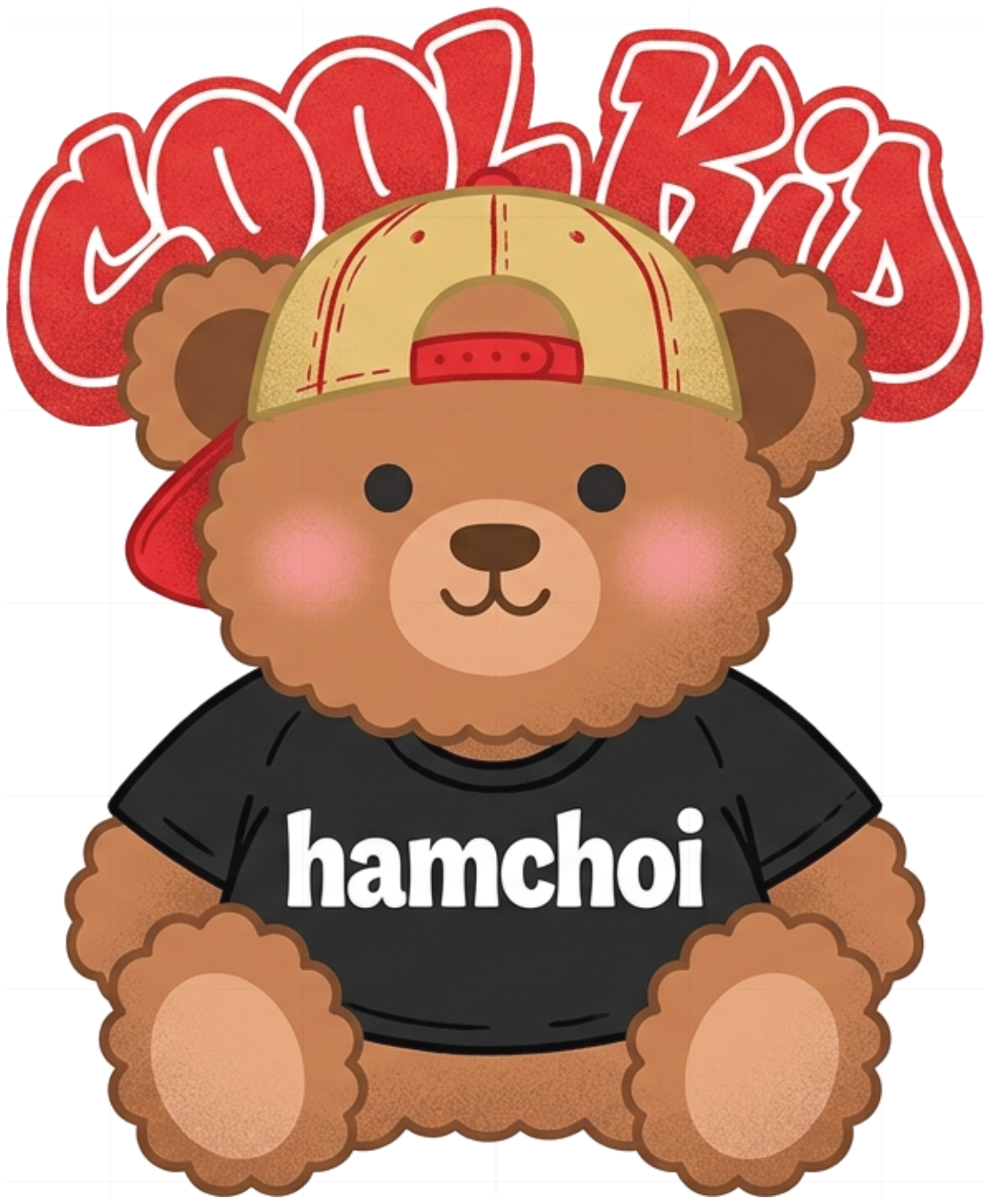 Áo thun trẻ em VNXK HAMCHOI Trắng cotton co giãn Bear Street Style Tee - 050826-16-48-ATL