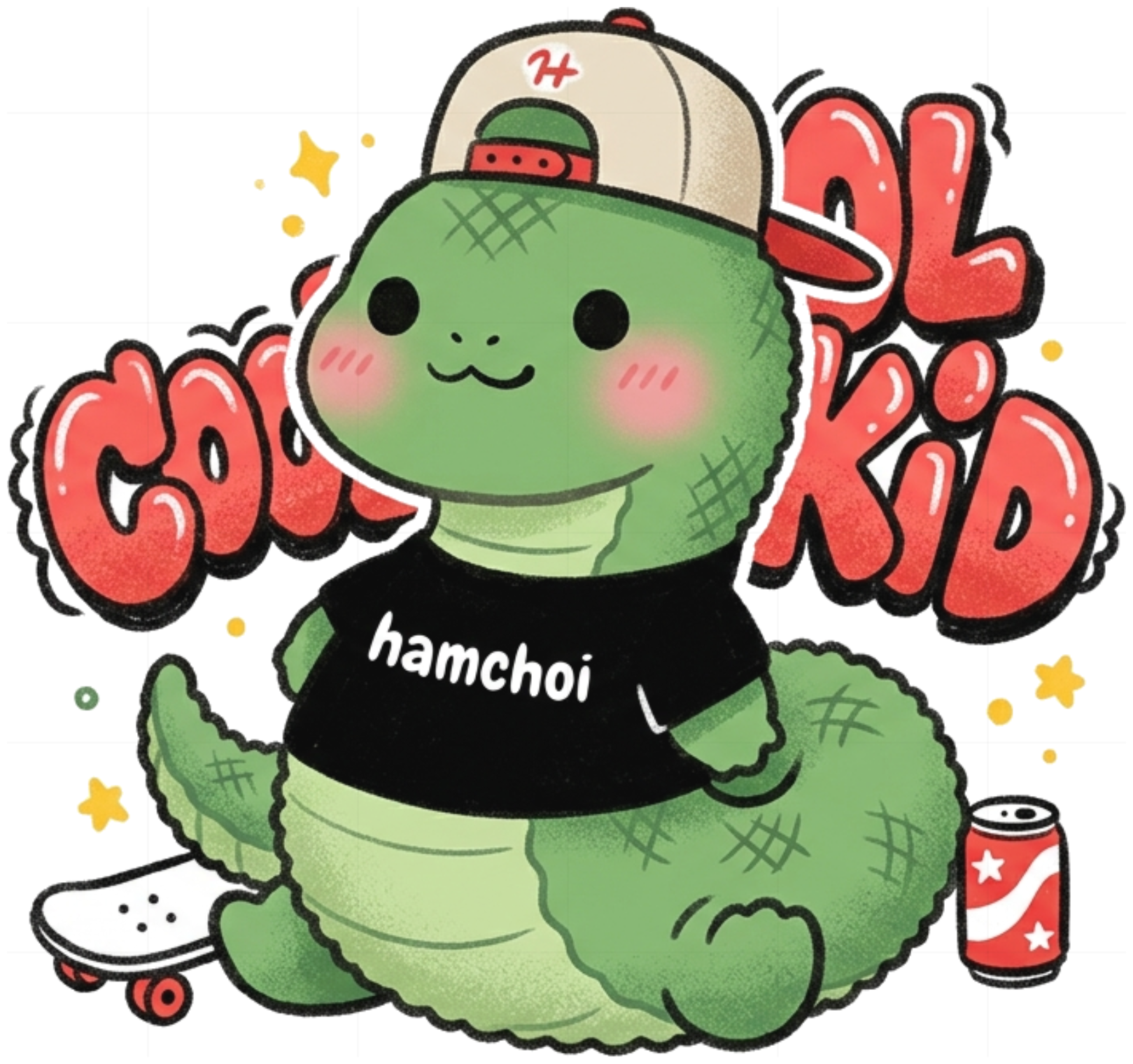 Áo thun trẻ em VNXK HAMCHOI Trắng cotton mềm mại Snake Cool Kid Tee - 050826-17-00-UBS