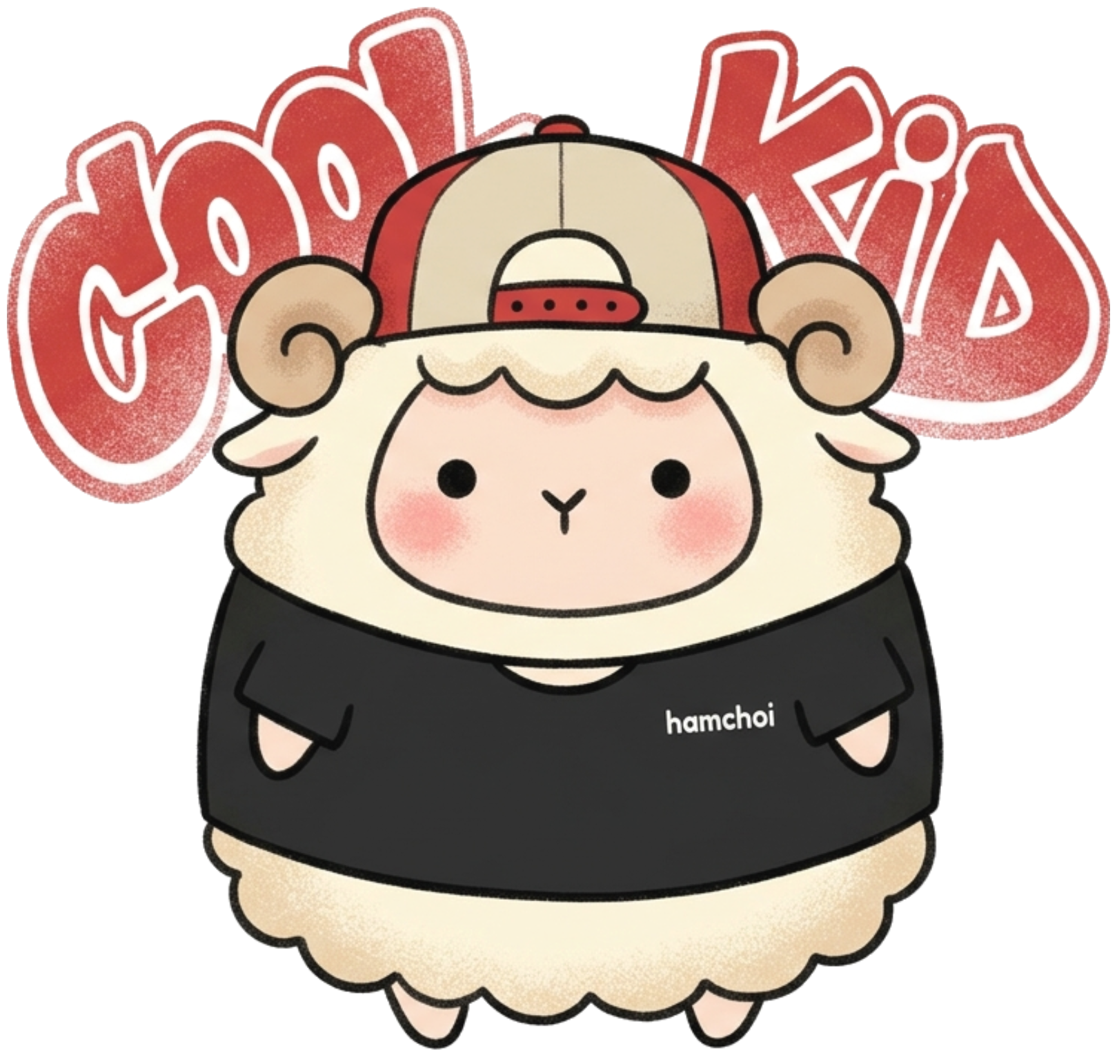 Áo thun trẻ em VNXK HAMCHOI Trắng cotton co giãn Chubby Sheep Tee - 050826-17-01-KZN