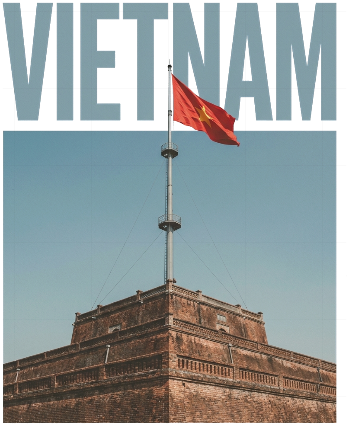 Áo Thun Trắng In Kỳ Đài Huế Vietnam Vintage Streetwear Cotton Co Giãn Form Rộng - 050926-10-18-MXD